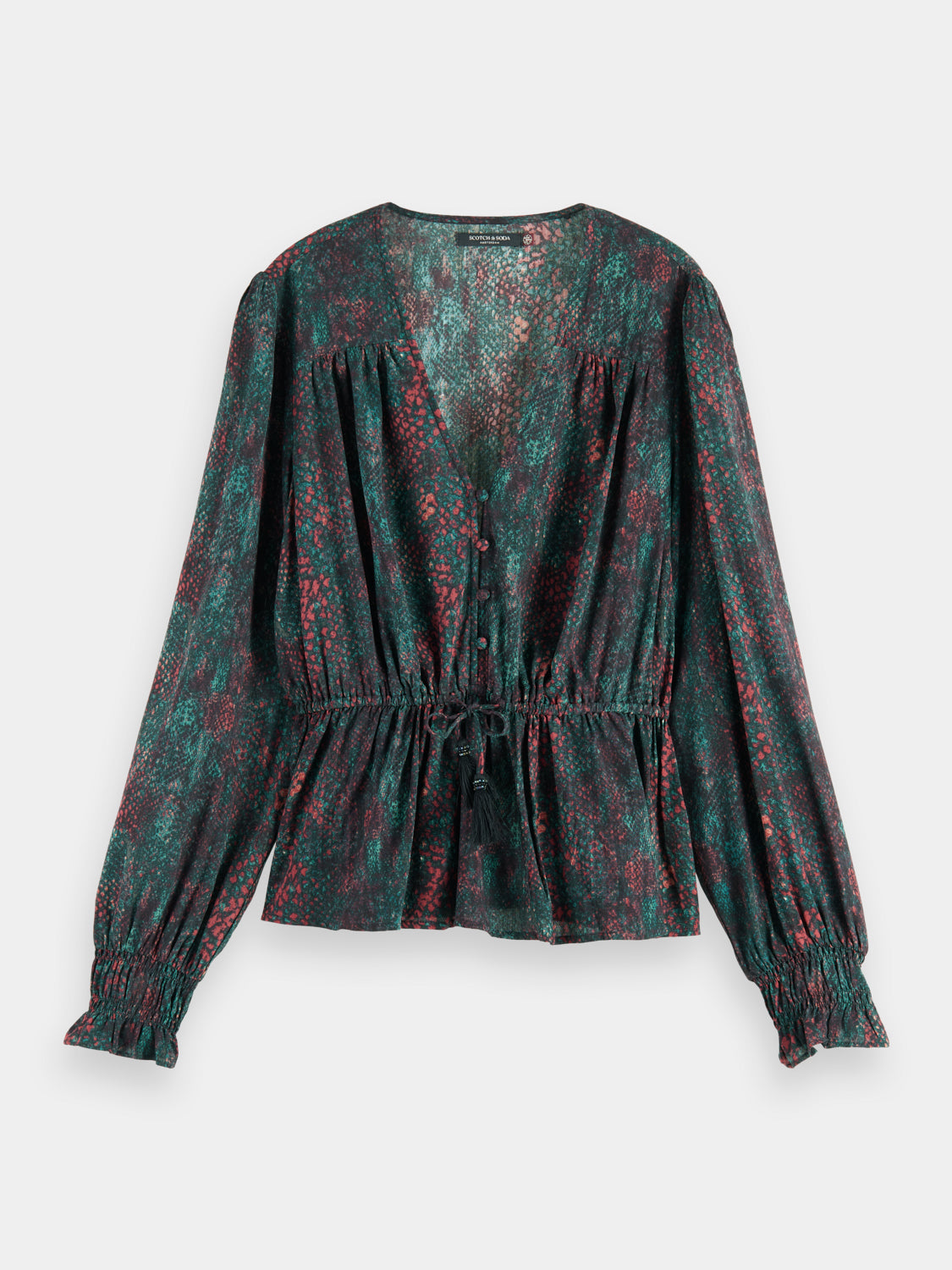 V-neck peplum top - Scotch & Soda AU