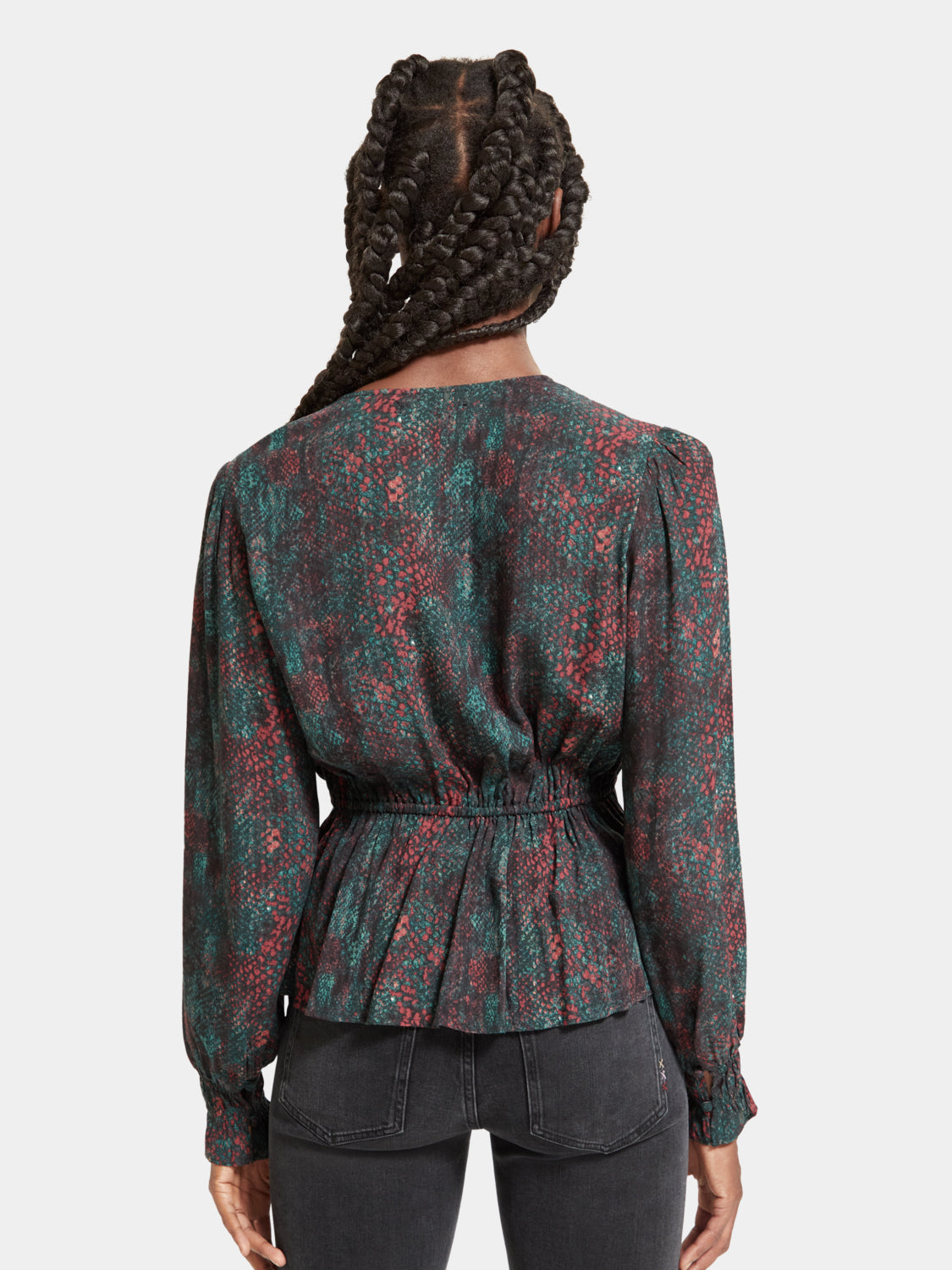 V-neck peplum top - Scotch & Soda AU