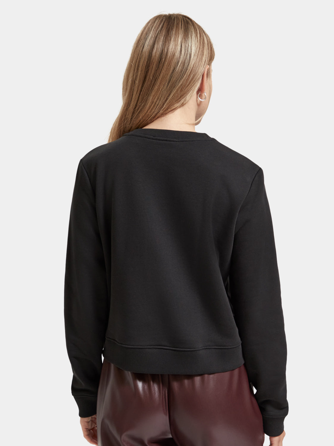 Regular-fit cropped crewneck sweatshirt - Scotch & Soda AU