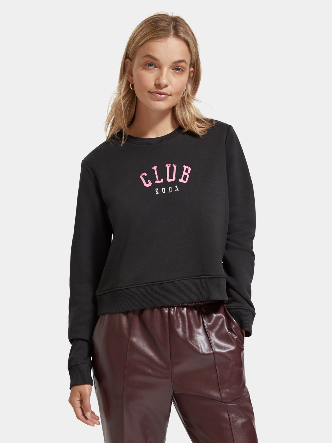 Regular-fit cropped crewneck sweatshirt - Scotch & Soda AU