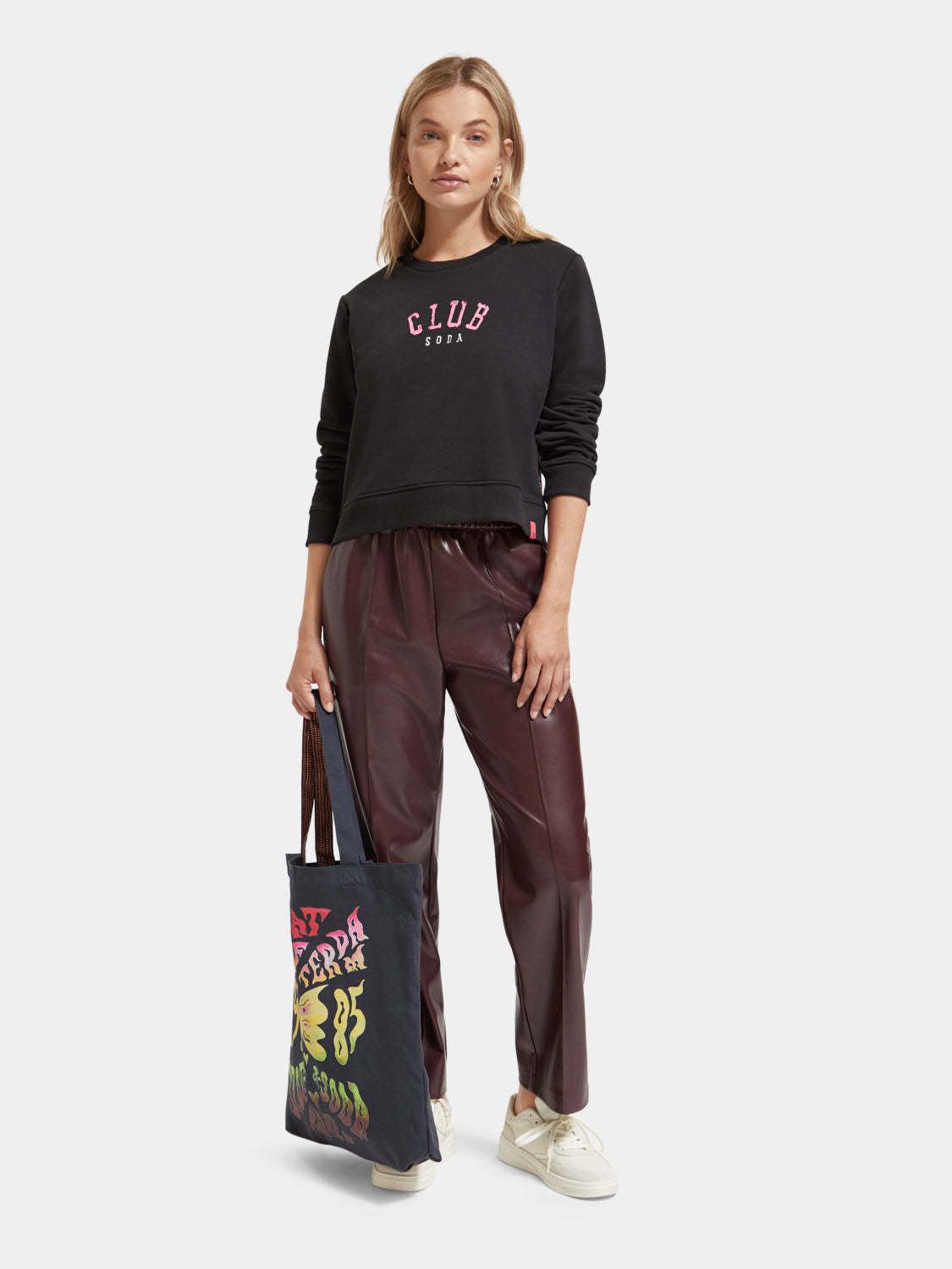 Regular-fit cropped crewneck sweatshirt - Scotch & Soda AU