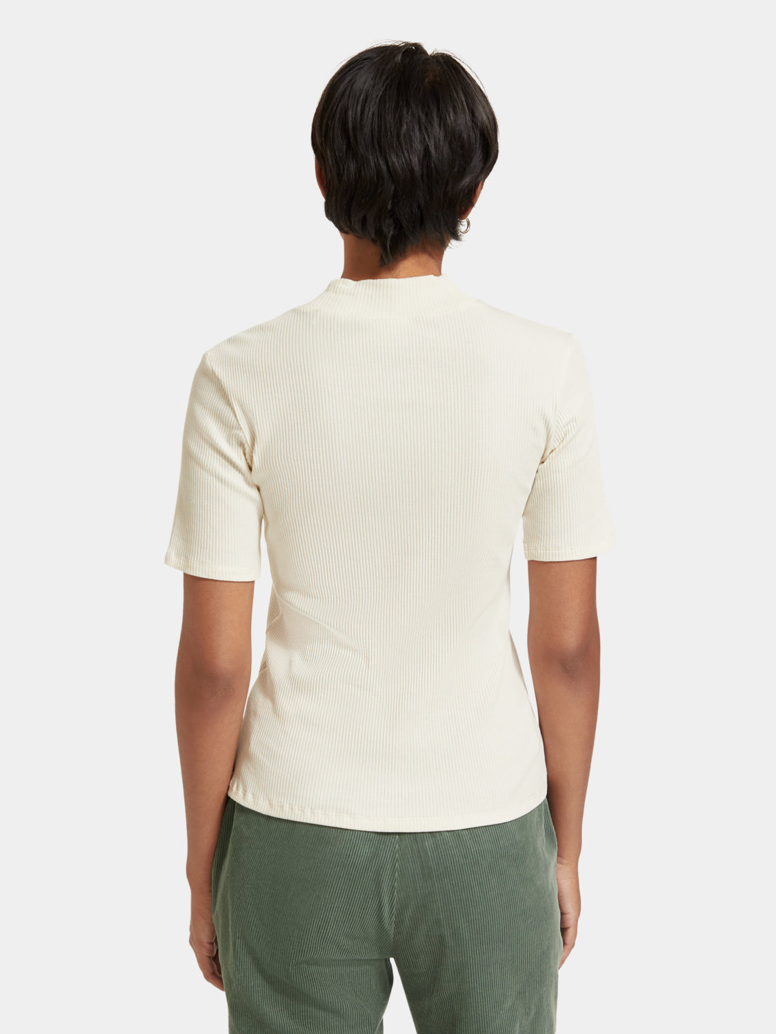 Mock neck ribbed slim-fit top - Scotch & Soda AU