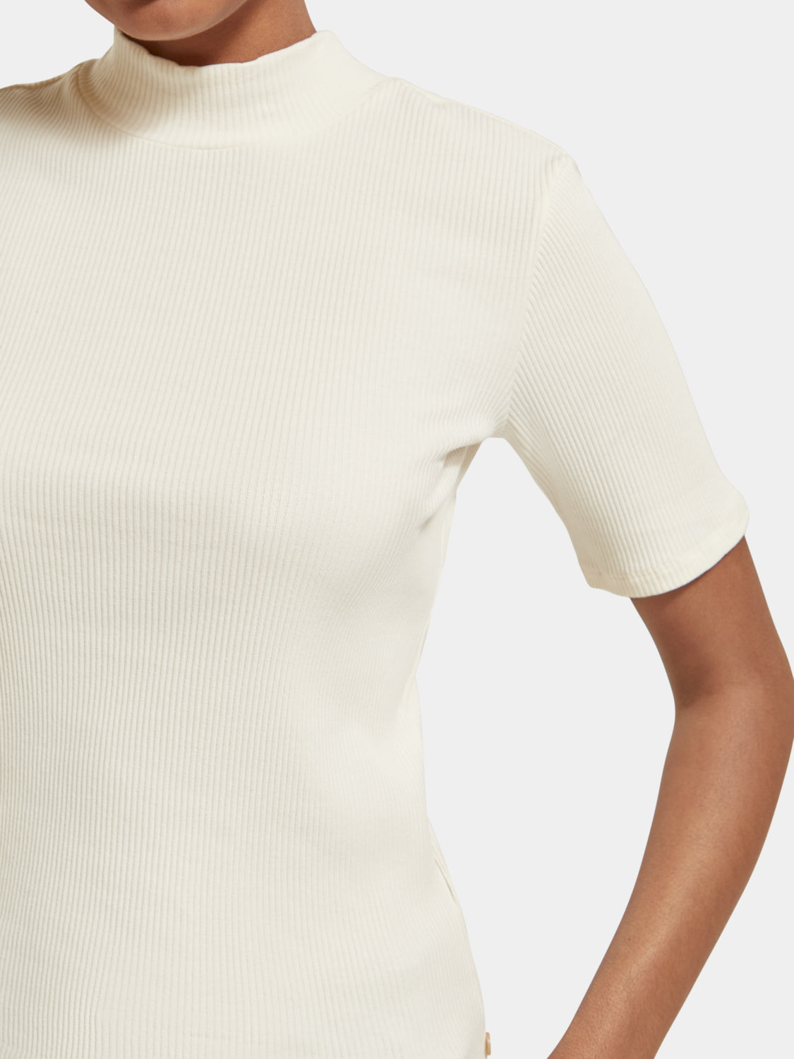 Mock neck ribbed slim-fit top - Scotch & Soda AU