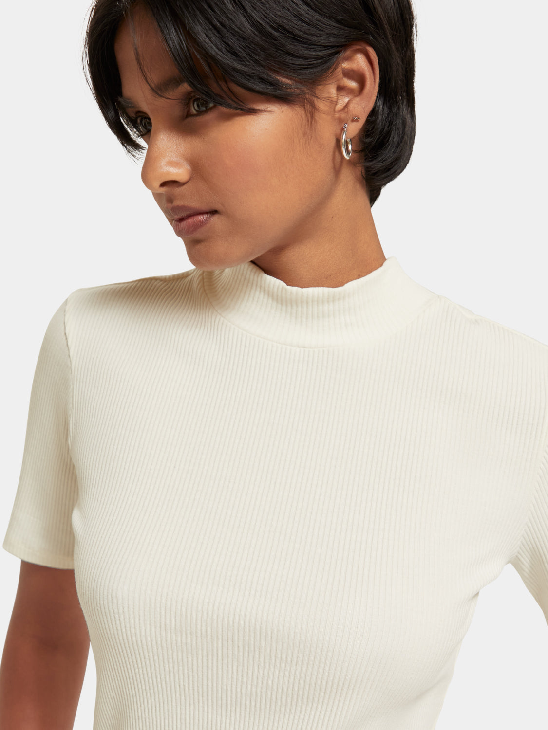 Mock neck ribbed slim-fit top - Scotch & Soda AU