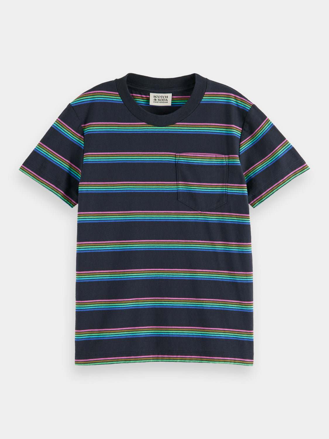 Kids - Relaxed-fit pocketed striped t-shirt - Scotch & Soda AU