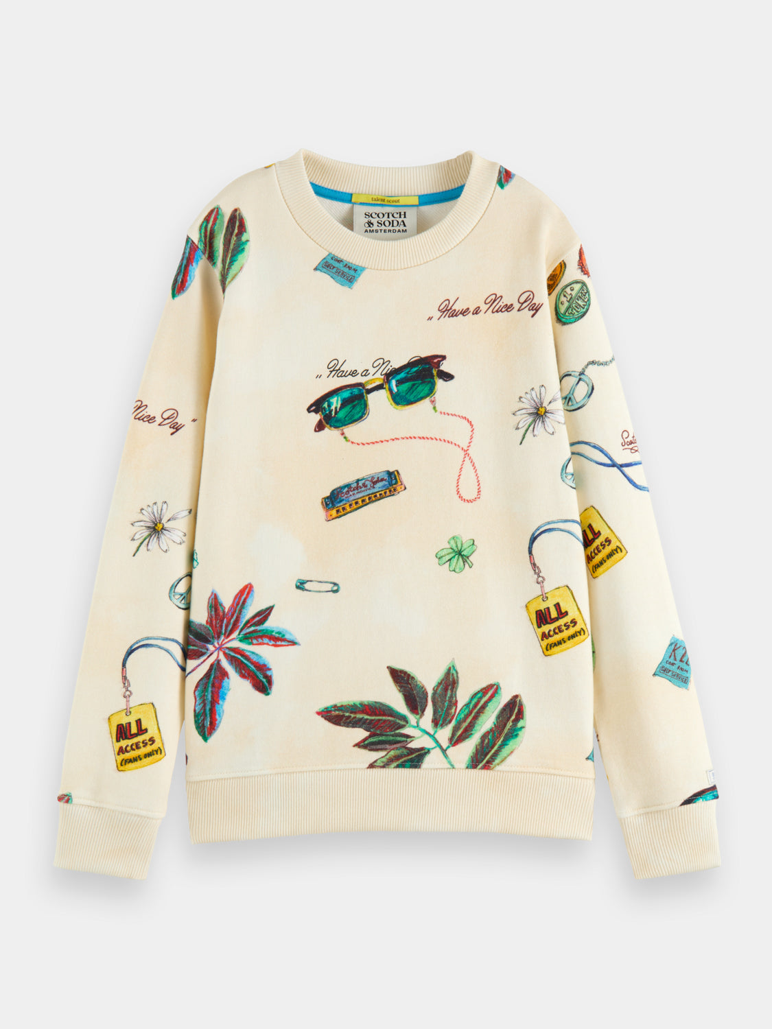 Kids - Printed crewneck sweatshirt - Scotch & Soda AU
