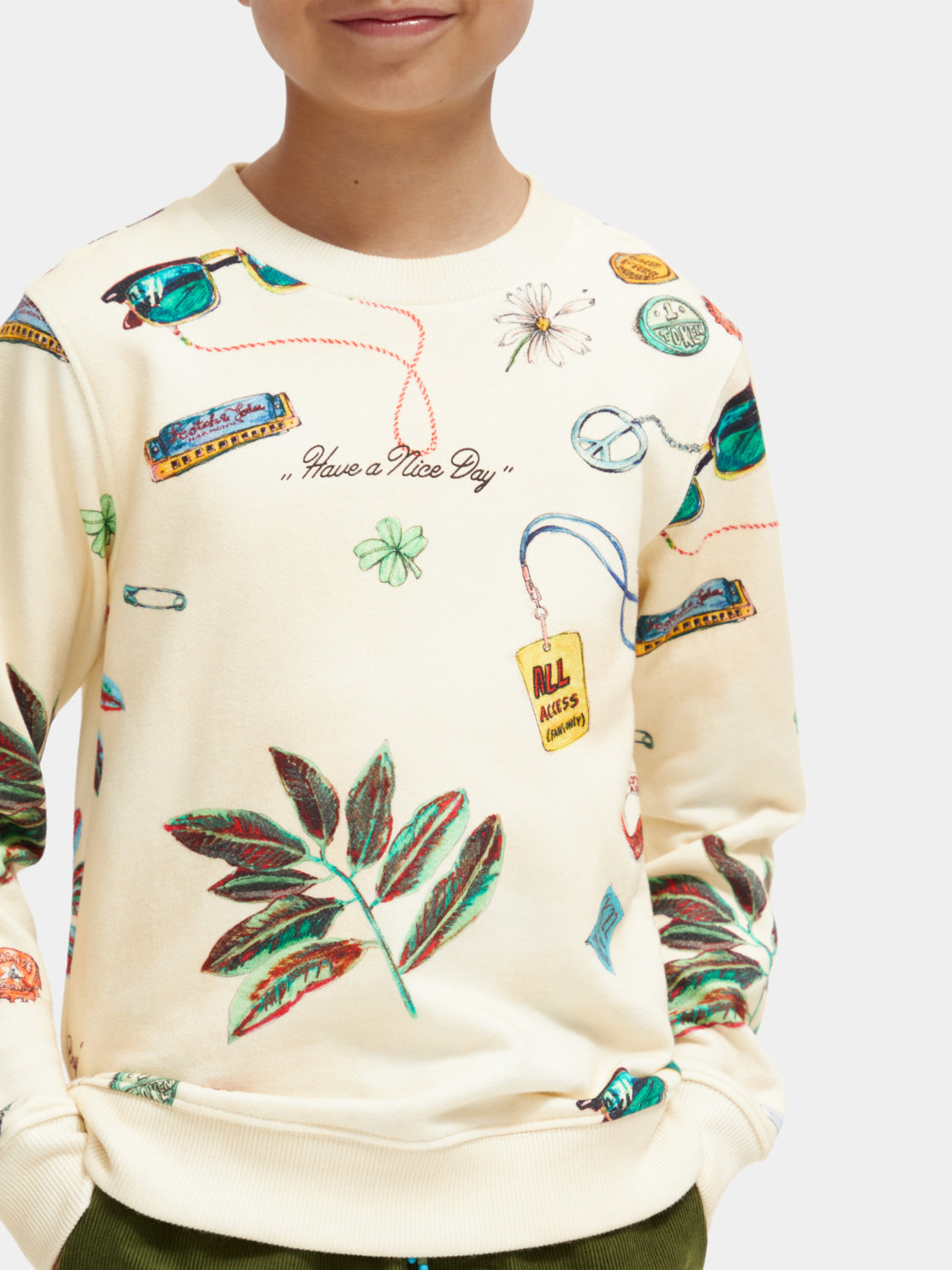 Kids - Printed crewneck sweatshirt - Scotch & Soda AU