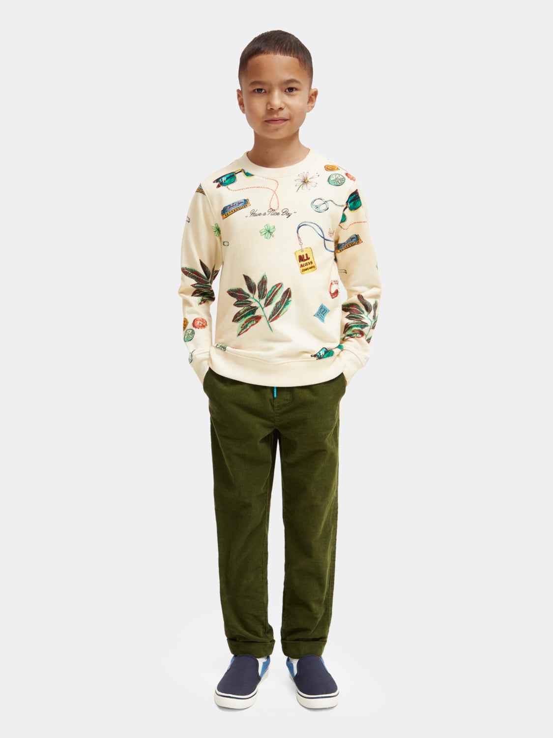 Kids - Printed crewneck sweatshirt - Scotch & Soda AU