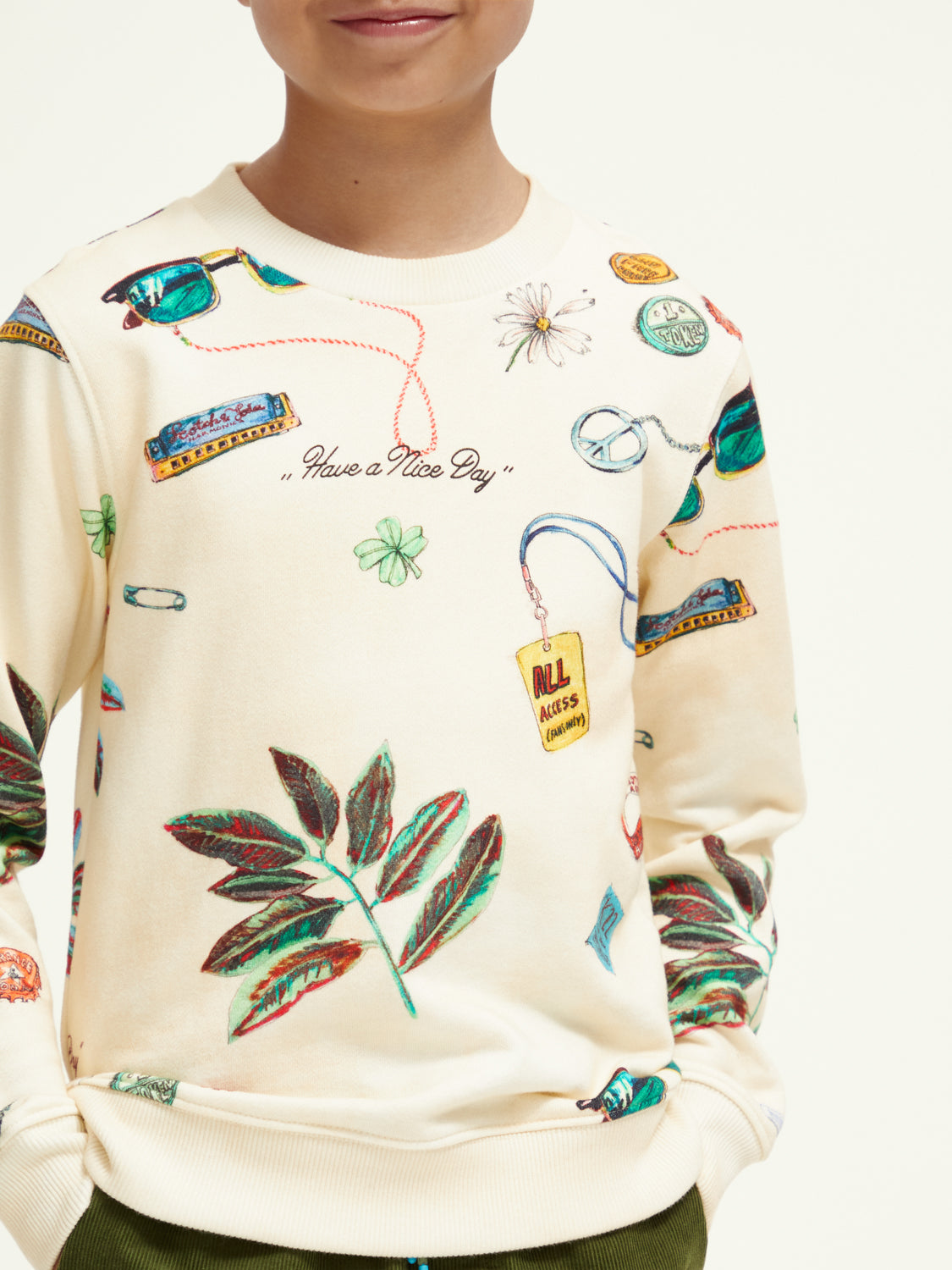 Kids - Printed crewneck sweatshirt - Scotch & Soda AU