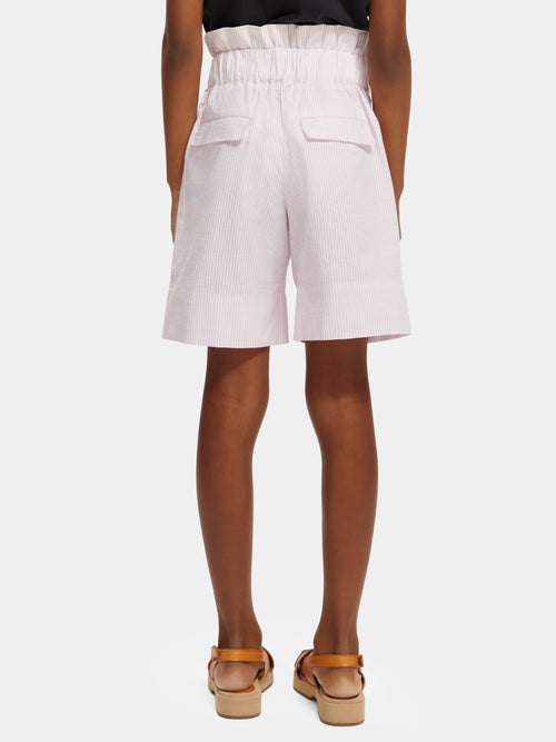 Striped seersucker paper bag shorts - Scotch & Soda AU