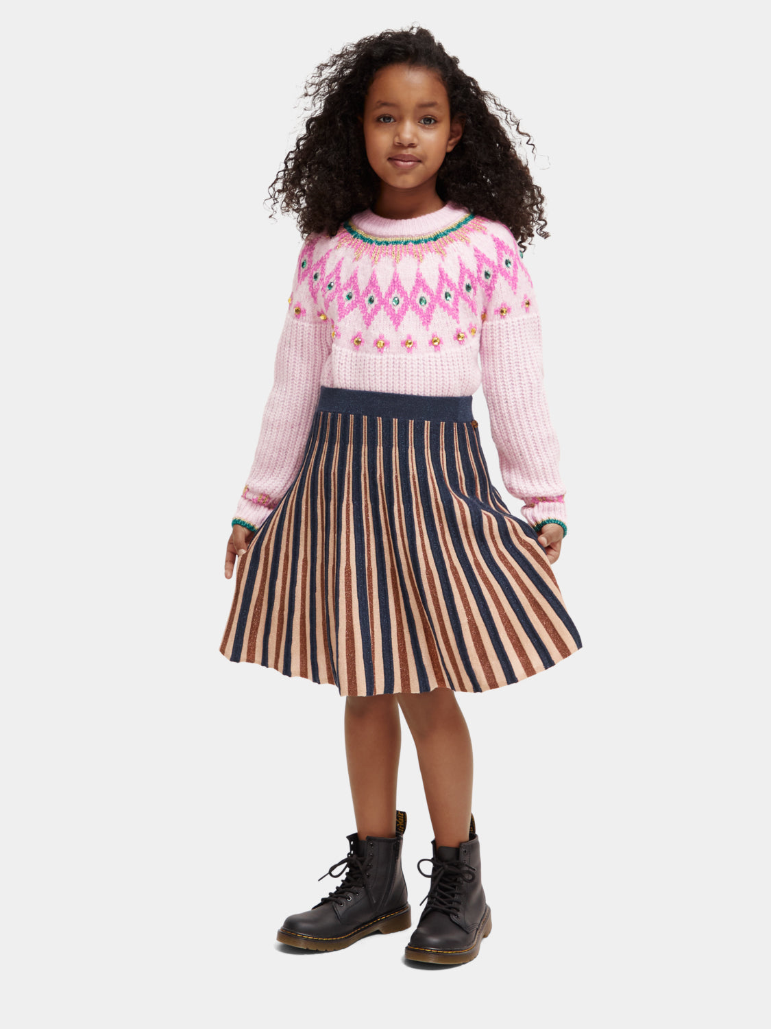 Kids - Pleated knitted glitter midi skirt - Scotch & Soda AU