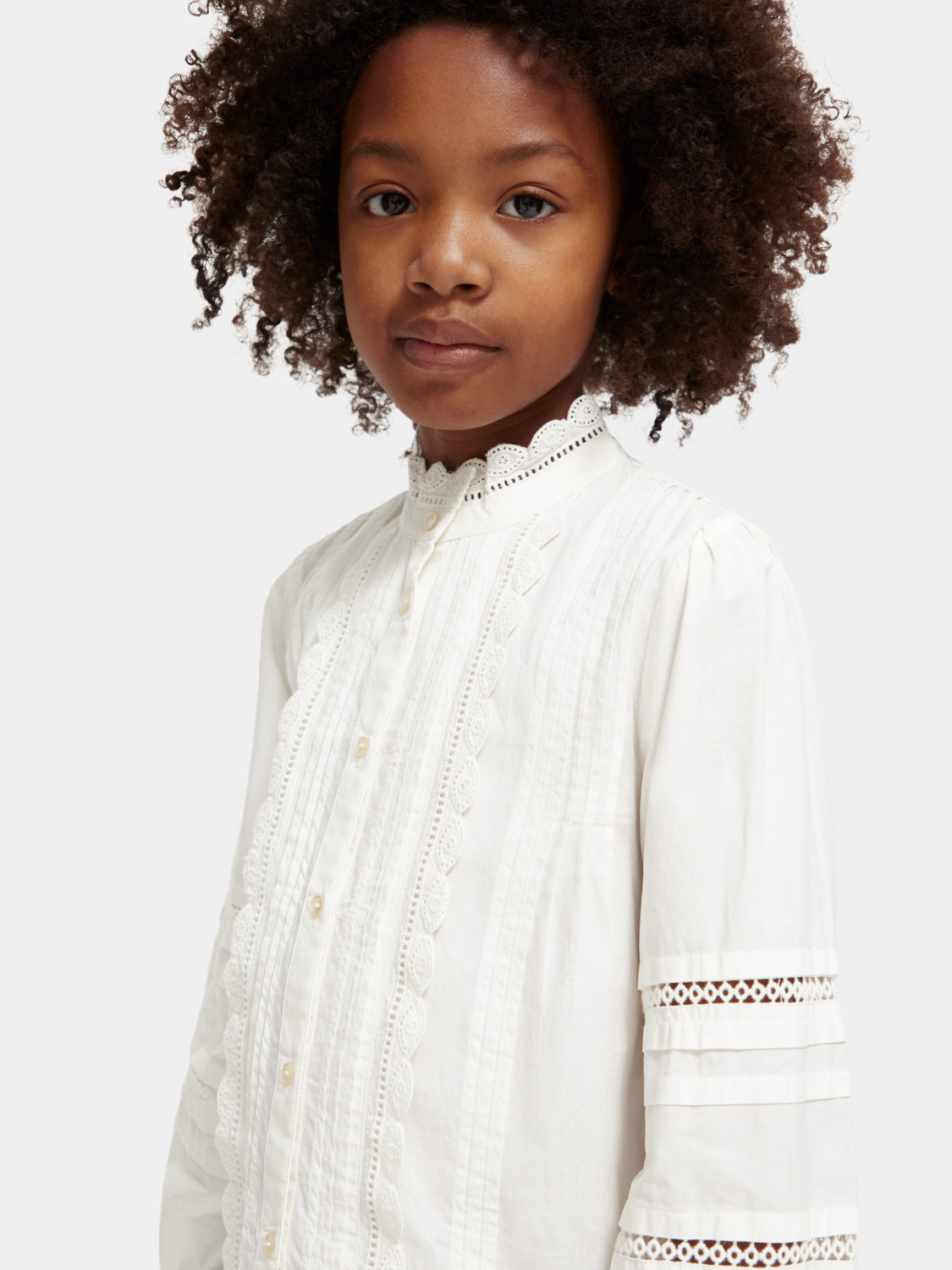 Kids - Long-sleeved broderie anglaise top - Scotch & Soda AU