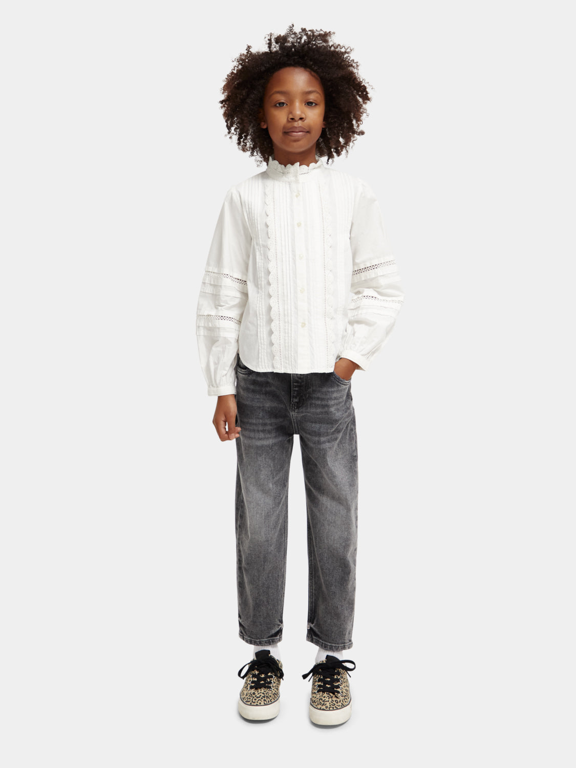 Kids - Long-sleeved broderie anglaise top - Scotch & Soda AU