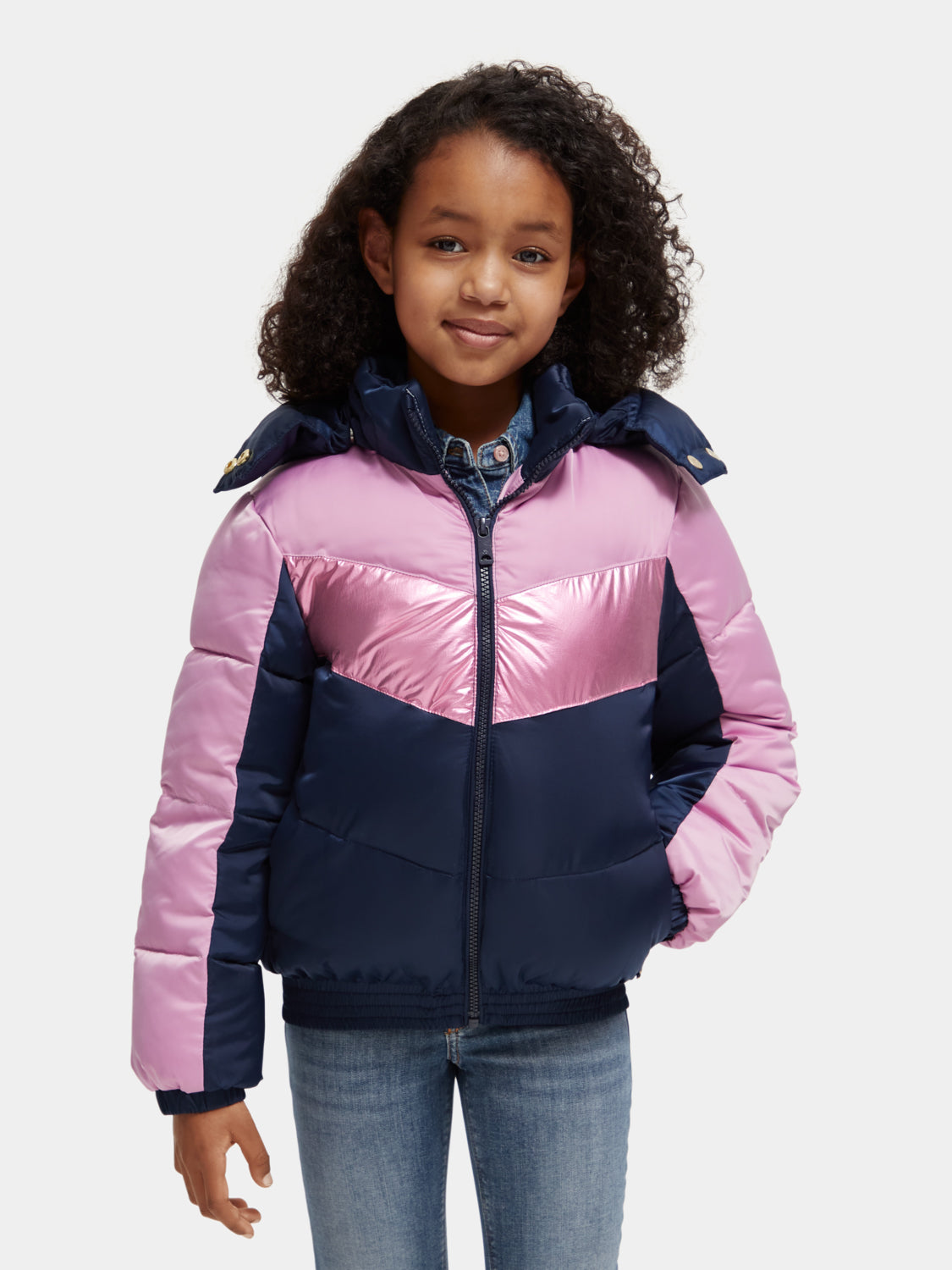 Kids - Metallic colourblock jacket - Scotch & Soda AU