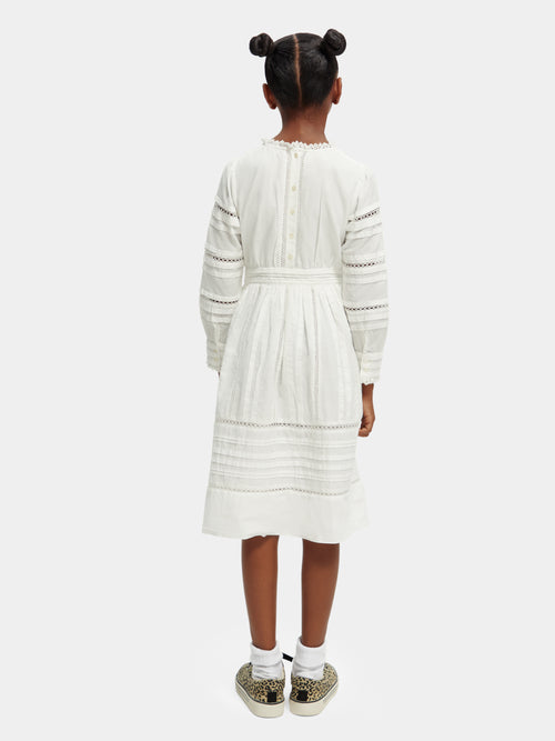 Long-sleeved organic cotton midi dress - Scotch & Soda AU