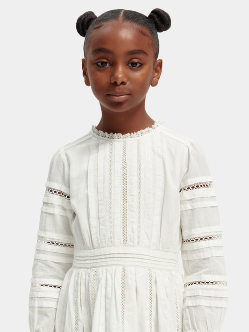 Long-sleeved organic cotton midi dress - Scotch & Soda AU