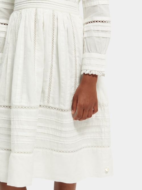 Long-sleeved organic cotton midi dress - Scotch & Soda AU