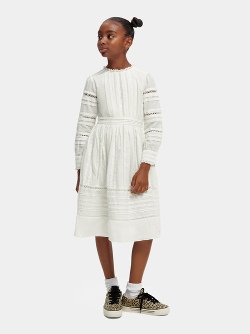 Long-sleeved organic cotton midi dress - Scotch & Soda AU