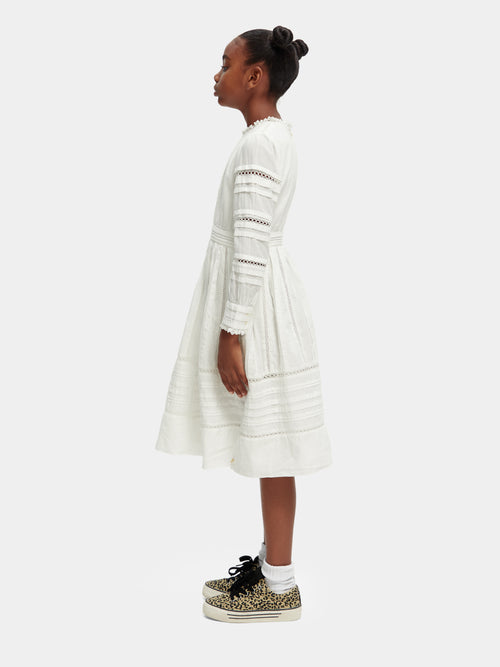 Long-sleeved organic cotton midi dress - Scotch & Soda AU