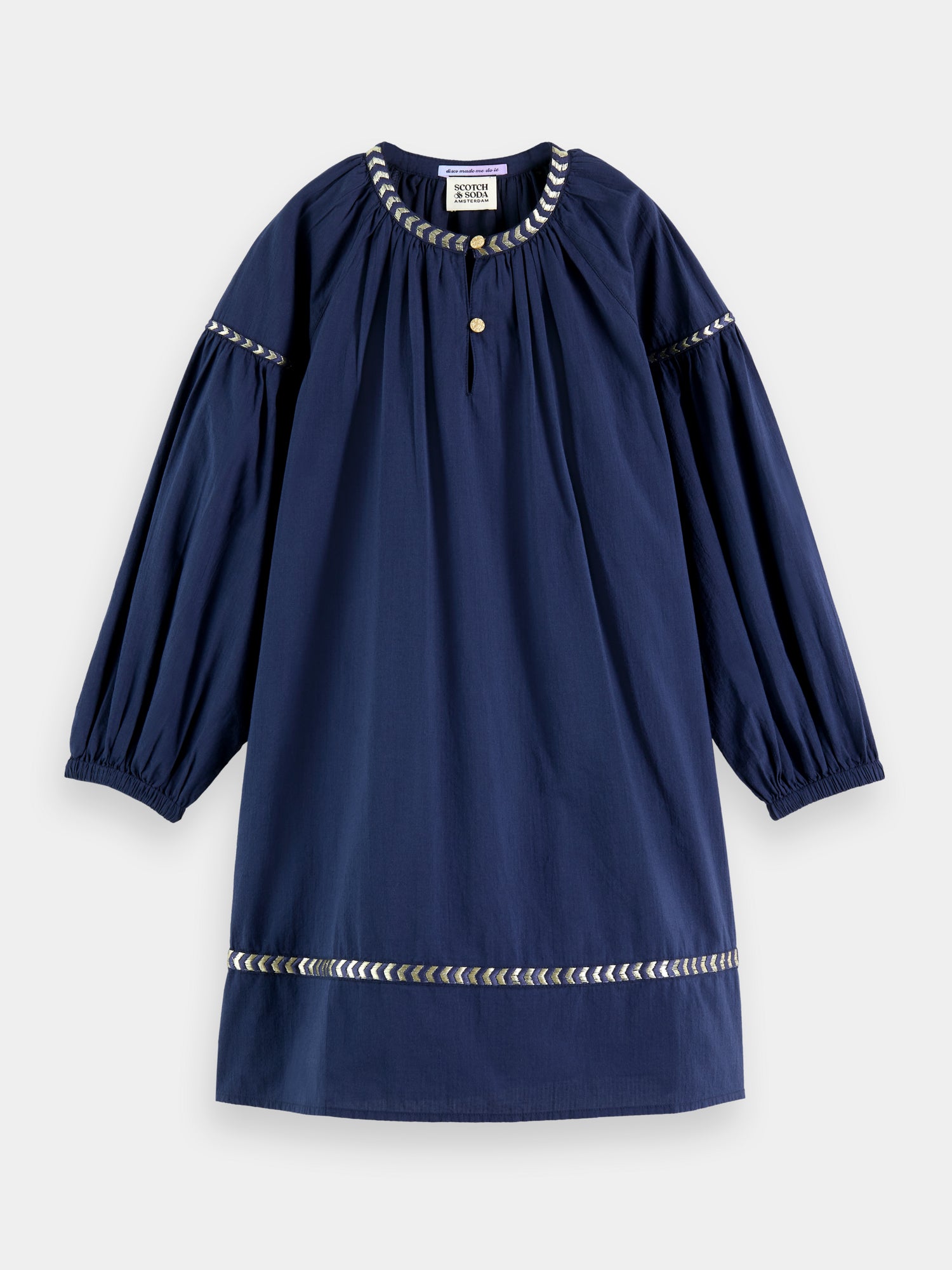 Long sleeved glittering embroidery mini dress - Scotch & Soda AU
