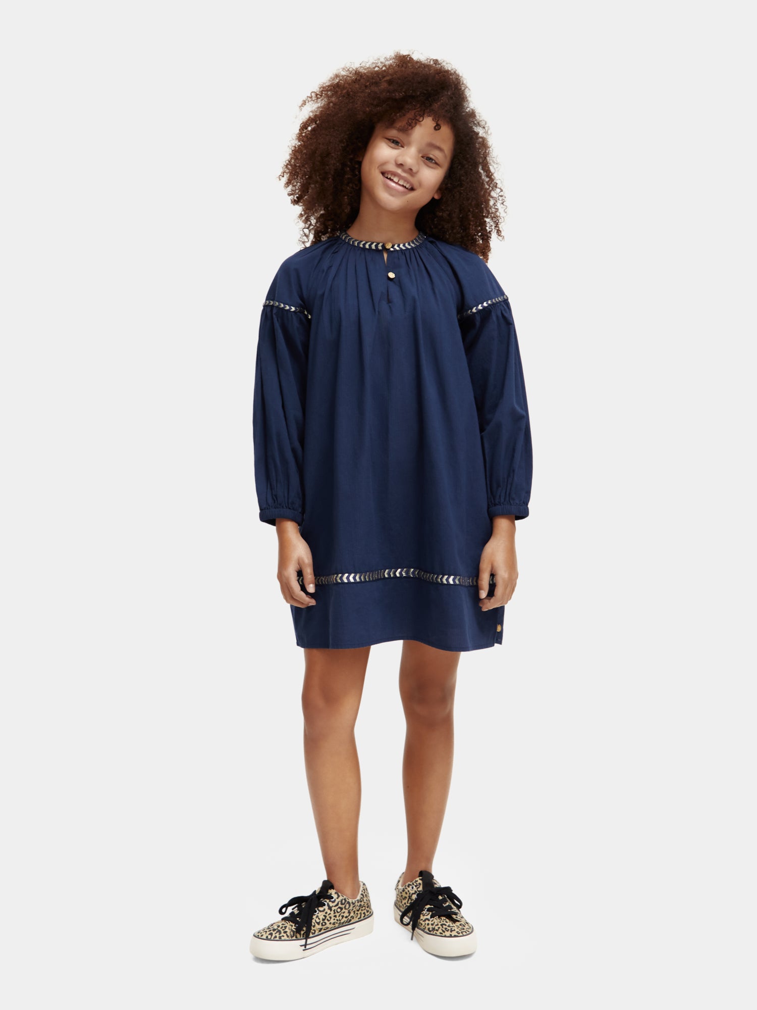 Long sleeved glittering embroidery mini dress - Scotch & Soda AU