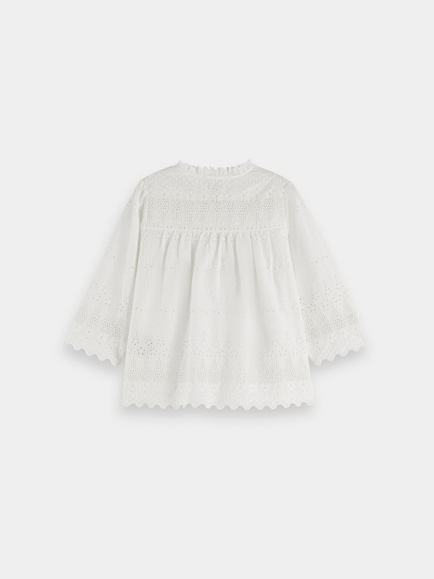 Kids - Ruffled broderie anglaise blouse