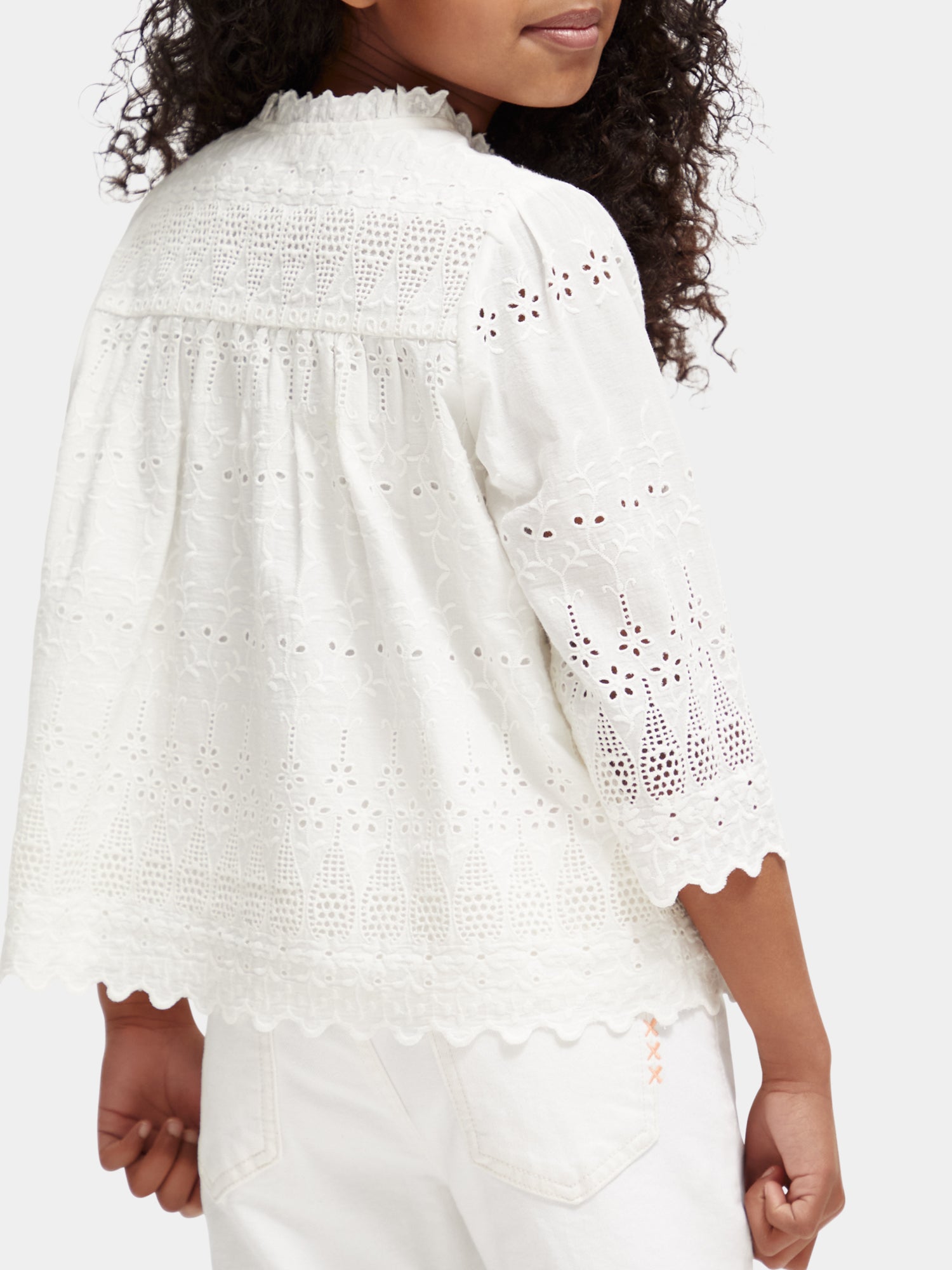Ruffled broderie anglaise blouse - Scotch & Soda AU