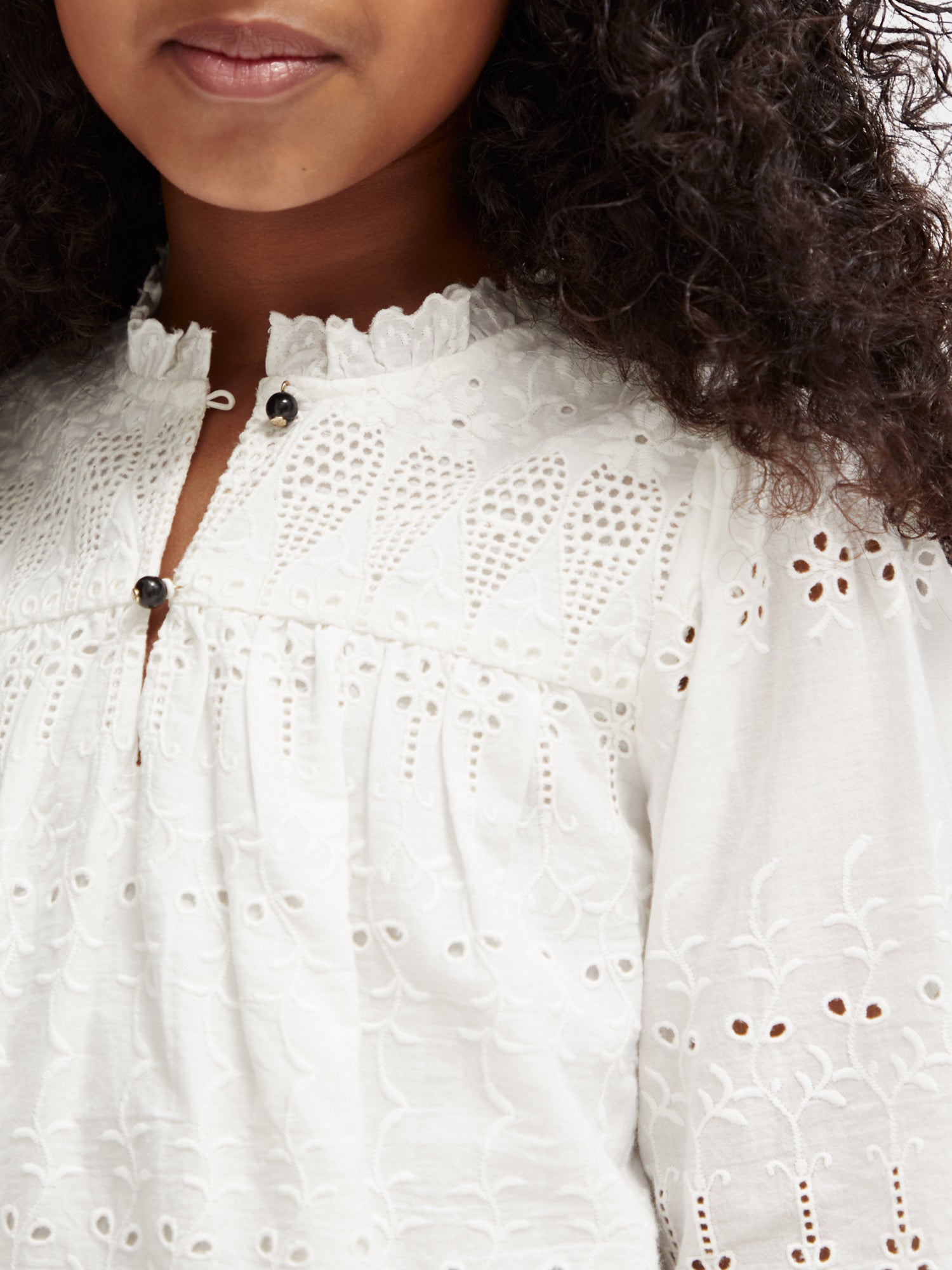Ruffled broderie anglaise blouse - Scotch & Soda AU