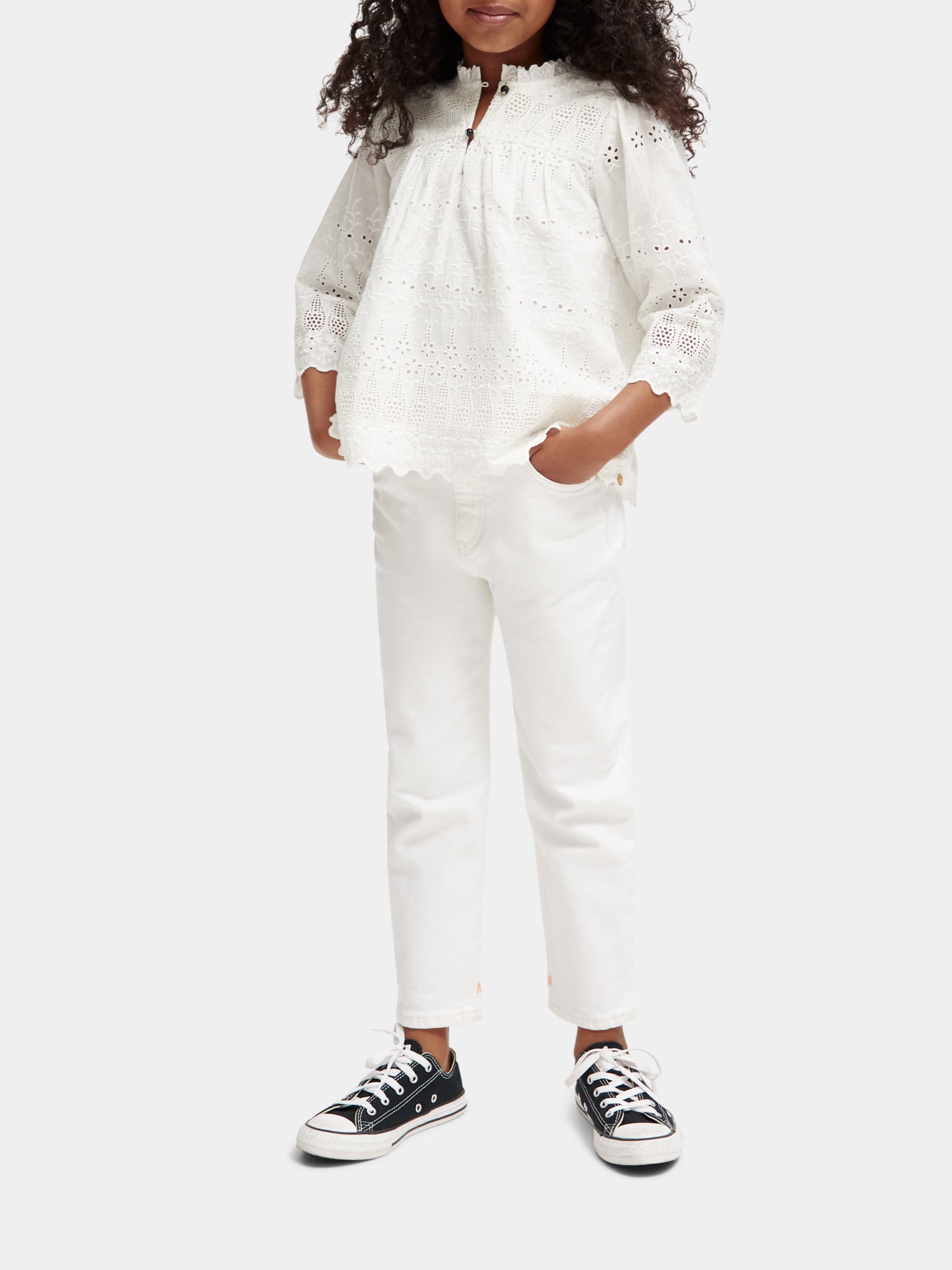 Ruffled broderie anglaise blouse - Scotch & Soda AU