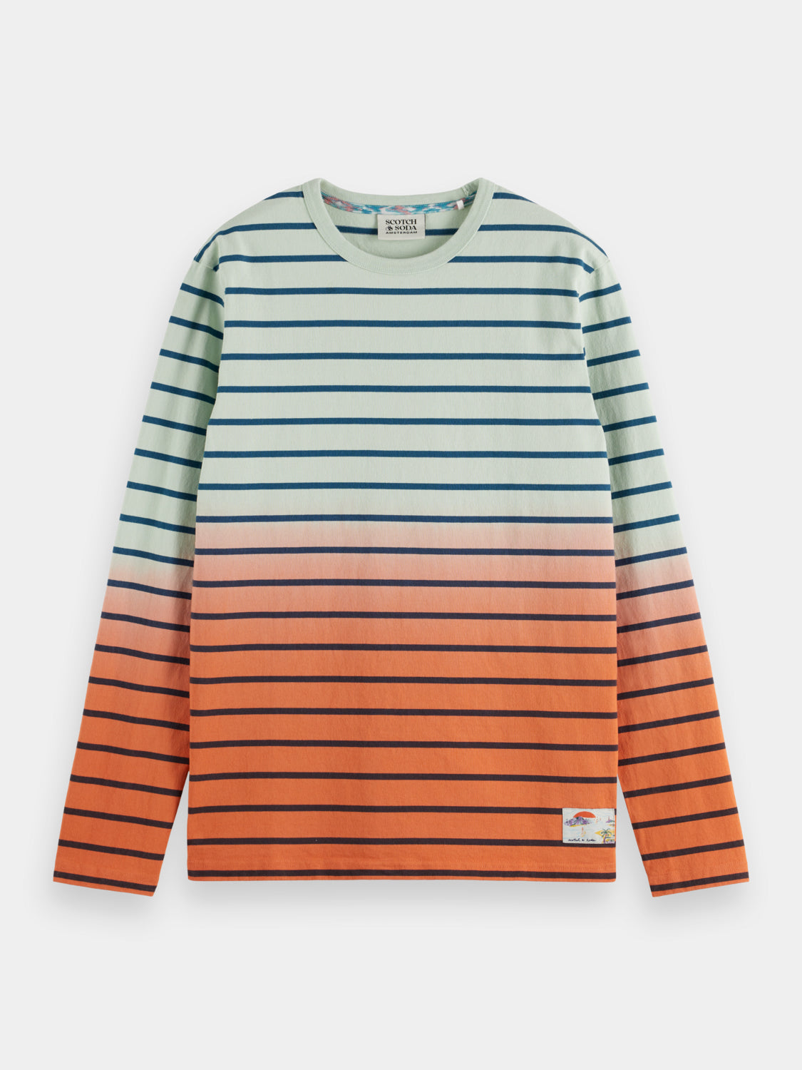 Dip-dyed striped long sleeved t-shirt - Scotch & Soda AU