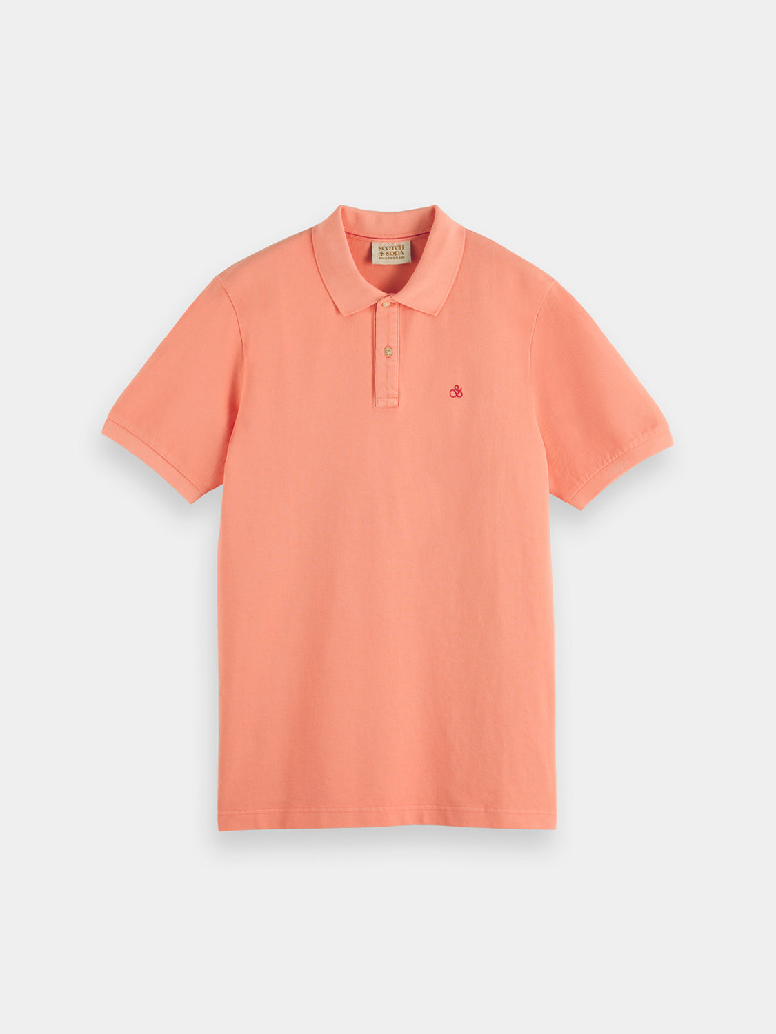Garment-dyed pique polo