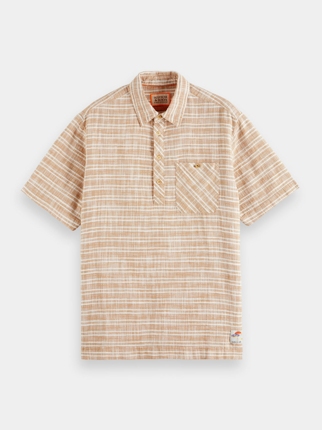 Horizontal cotton-linen striped shirt - Scotch & Soda AU
