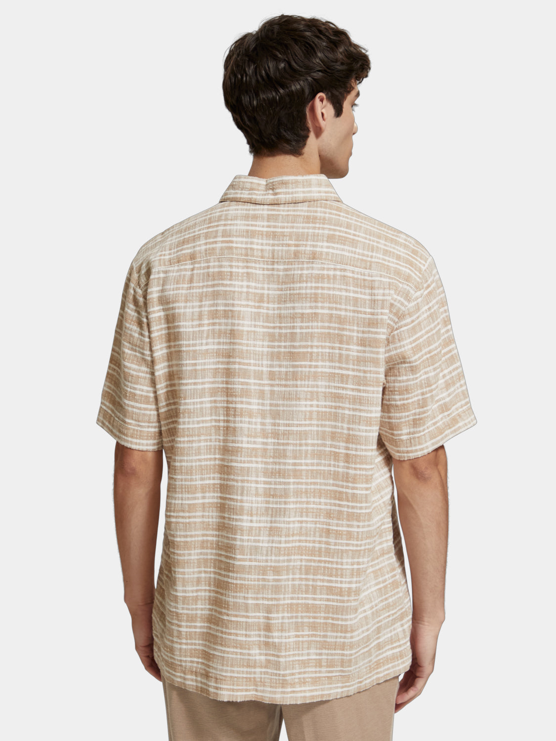Horizontal cotton-linen striped shirt - Scotch & Soda AU