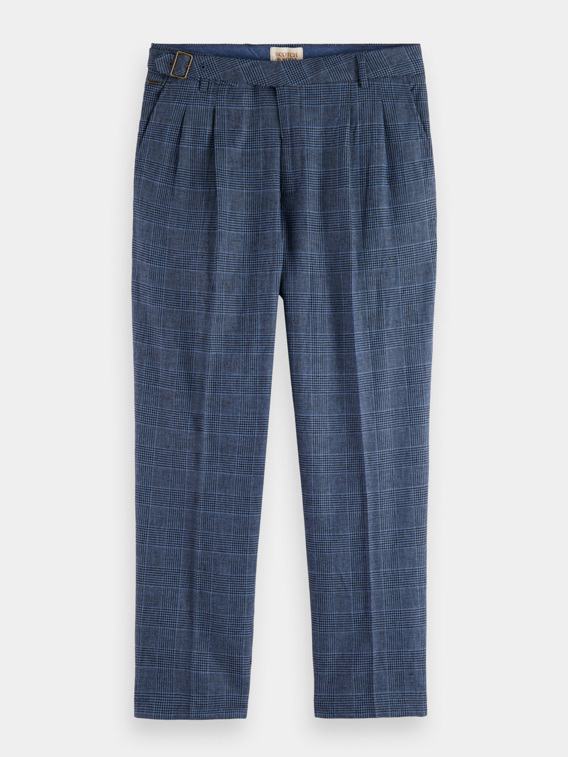 Wide-leg pleated check chinos - Scotch & Soda AU