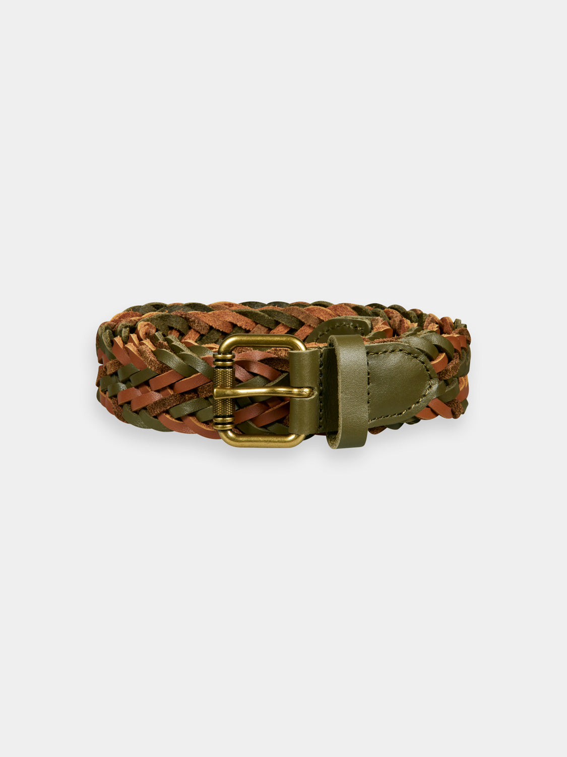 Braided leather belt