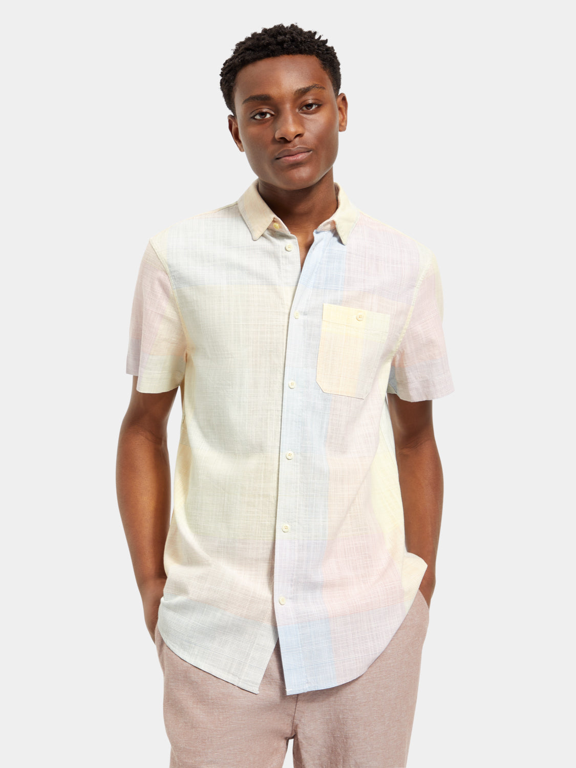 Structured checked short sleeved shirt - Scotch & Soda AU