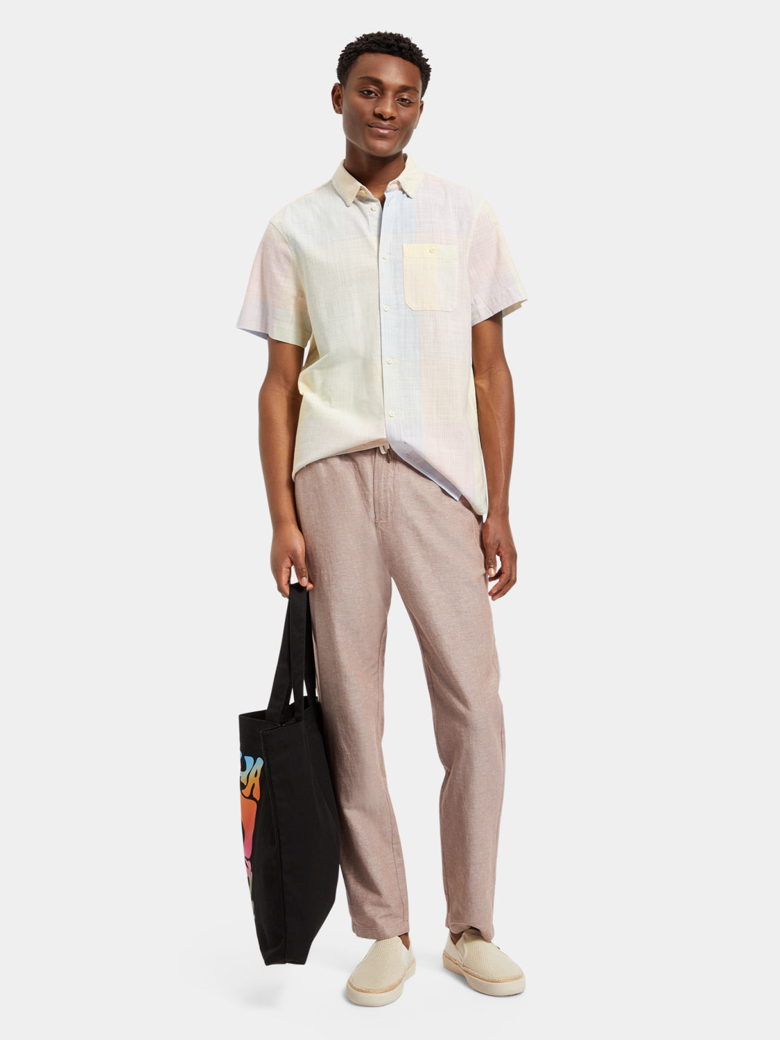 Structured checked short sleeved shirt - Scotch & Soda AU