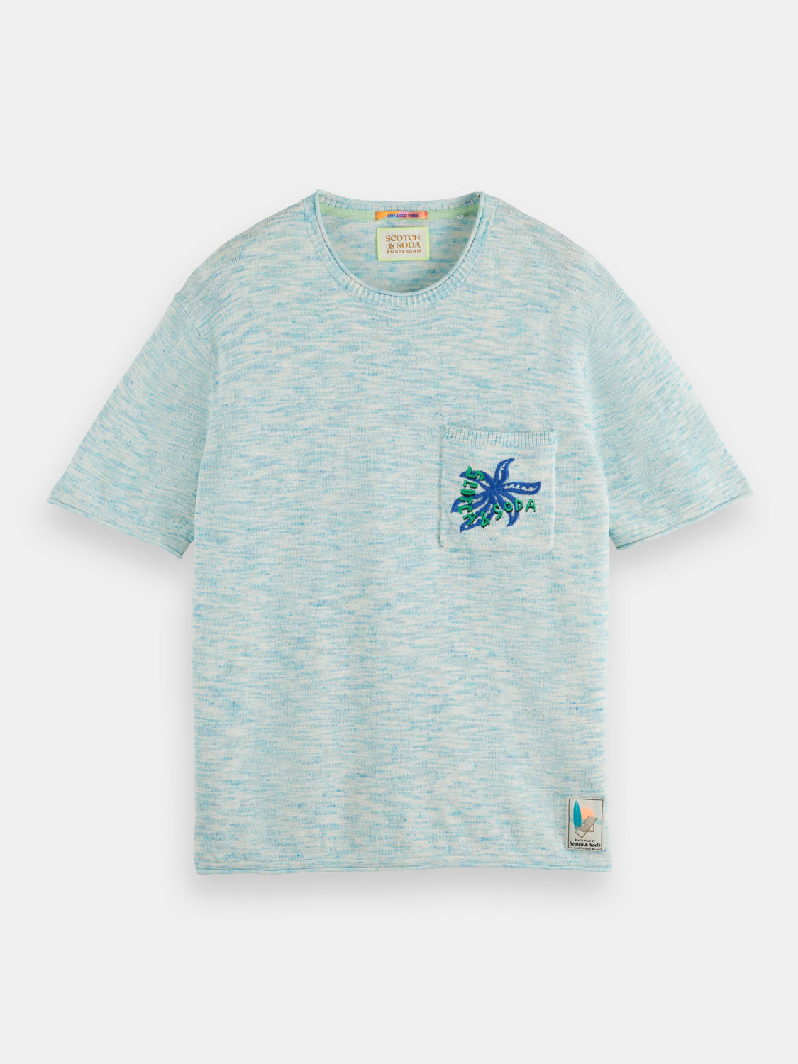 Embroidered knit t-shirt - Scotch & Soda AU