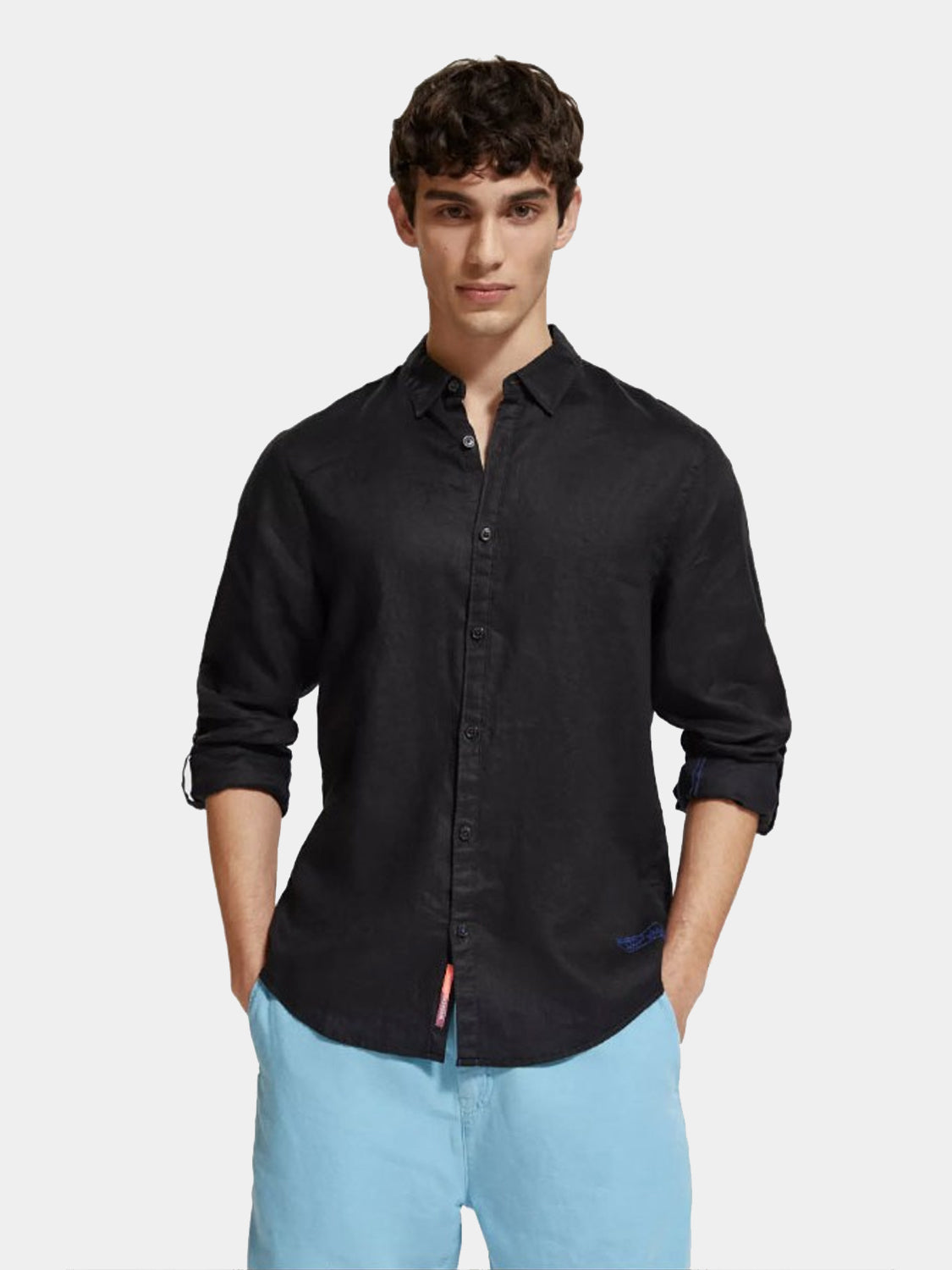 Linen shirt with roll-up sleeves - Scotch & Soda AU