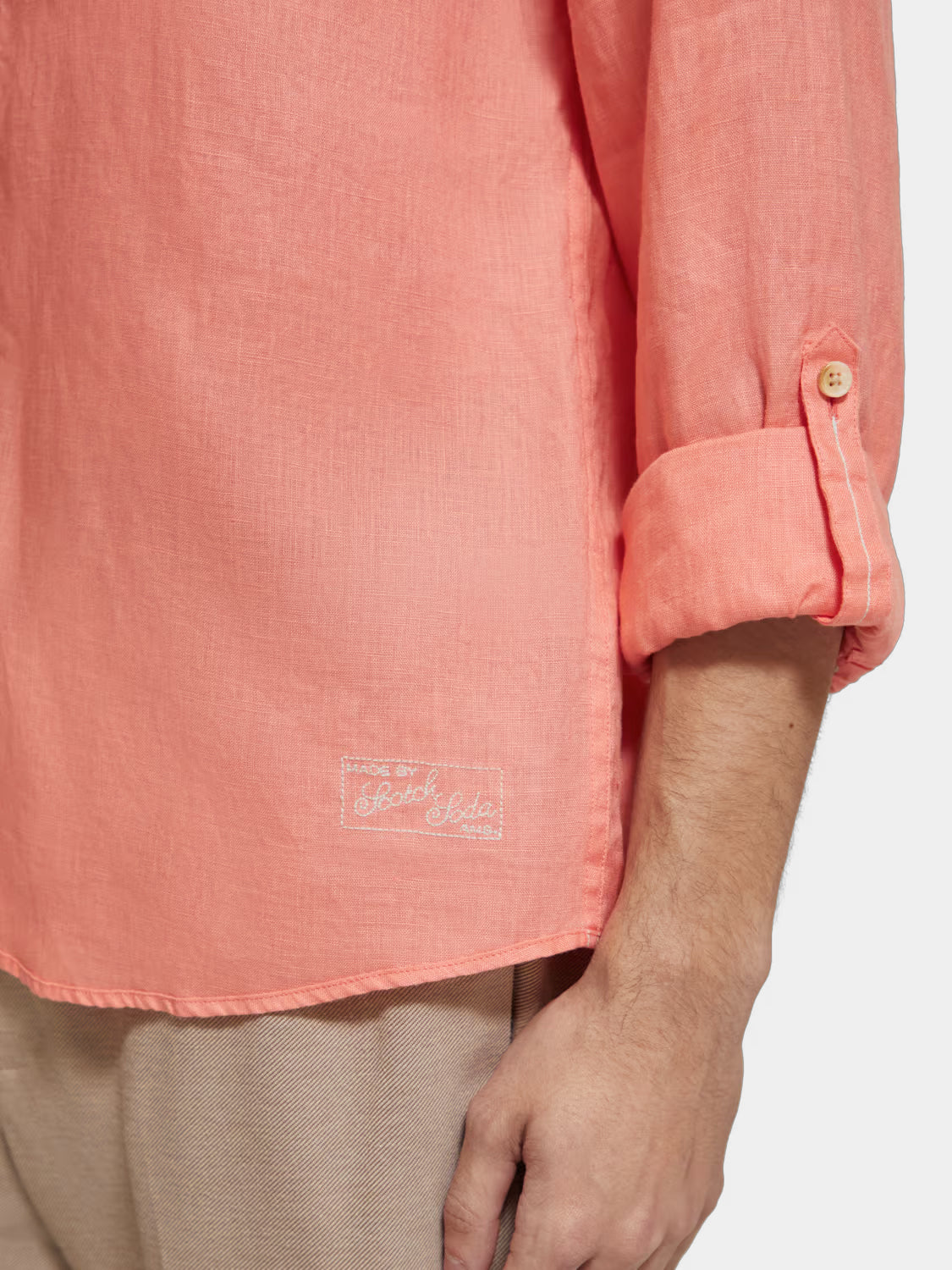 Linen shirt with roll-up sleeves - Scotch & Soda AU