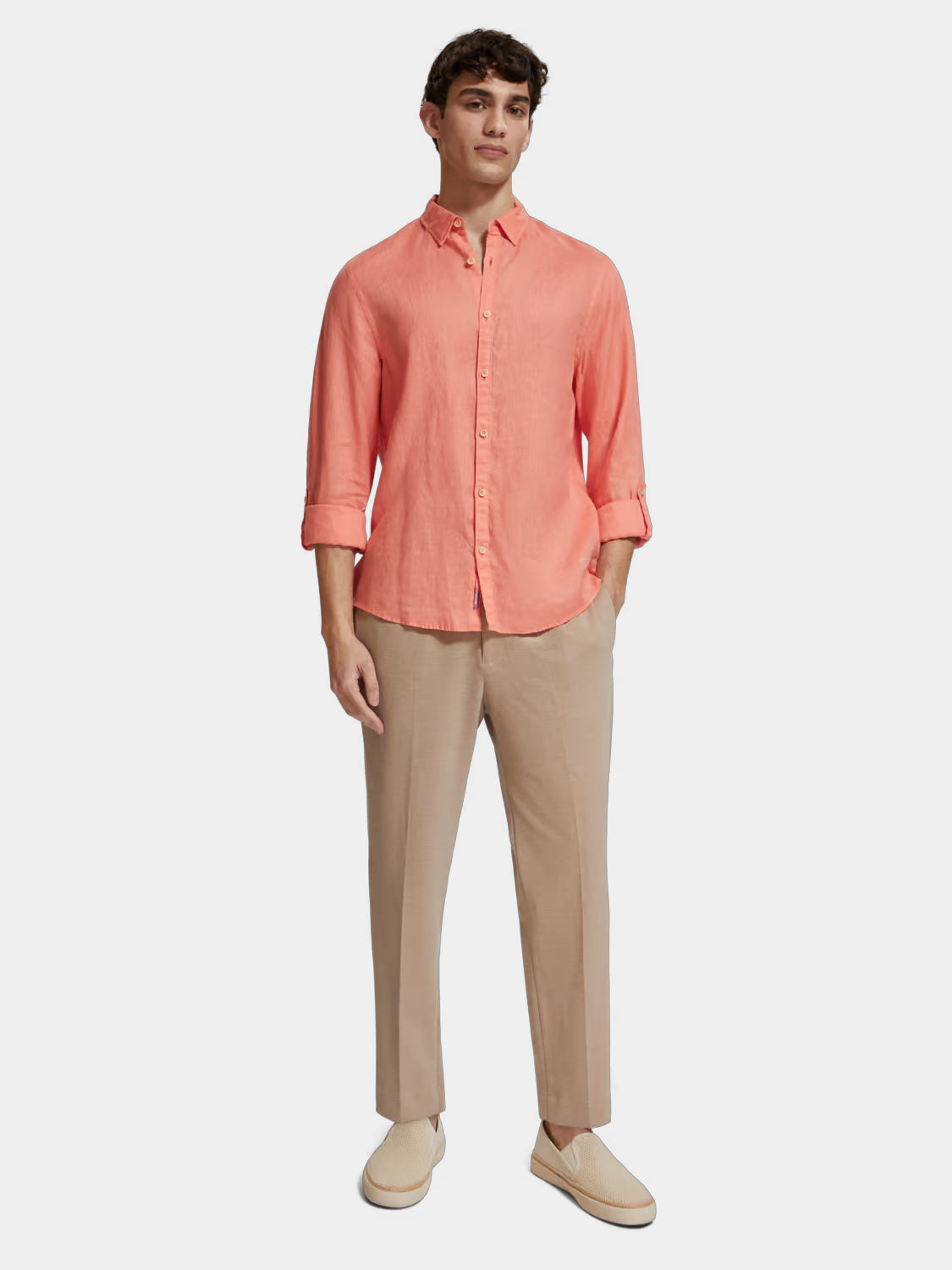 Linen shirt with roll-up sleeves - Scotch & Soda AU