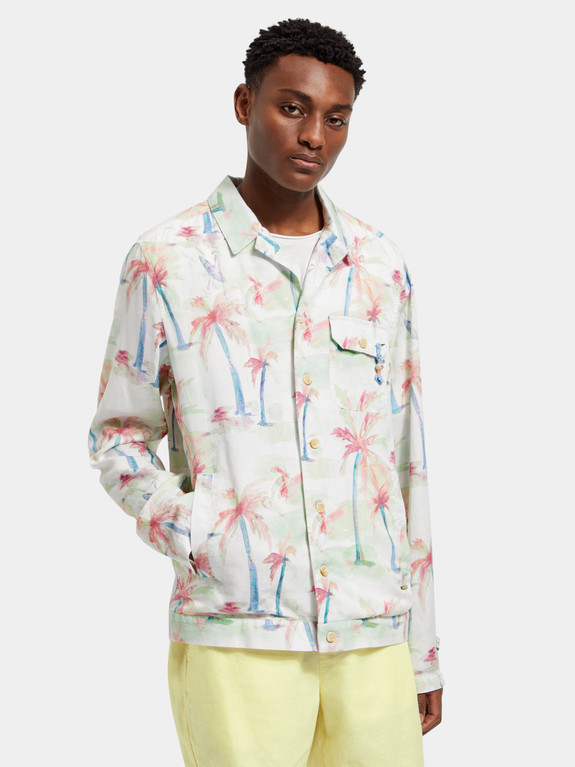 Printed tencel-hemp blouson - Scotch & Soda AU