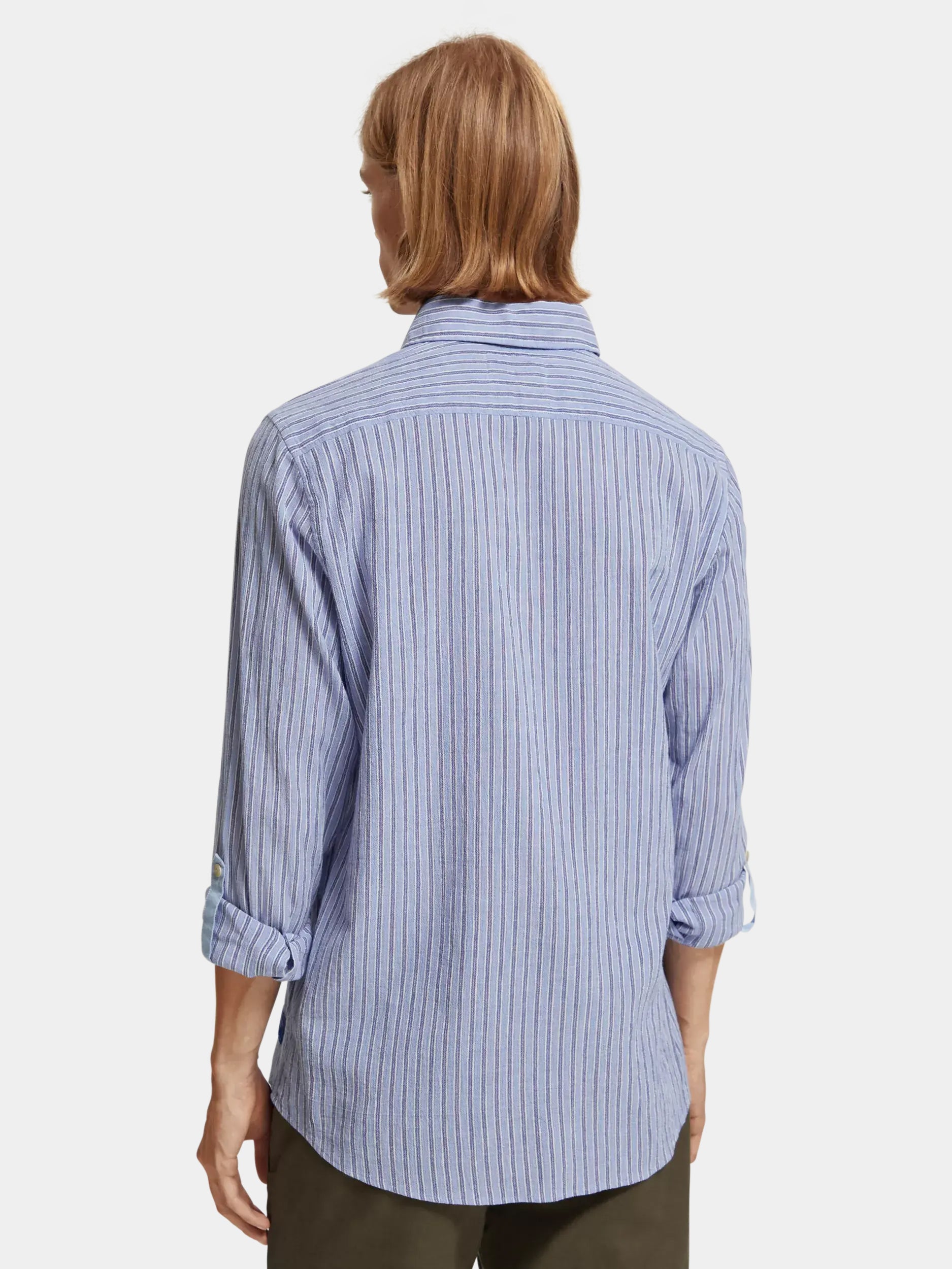 Regular-fit crinkle stripe shirt - Scotch & Soda AU