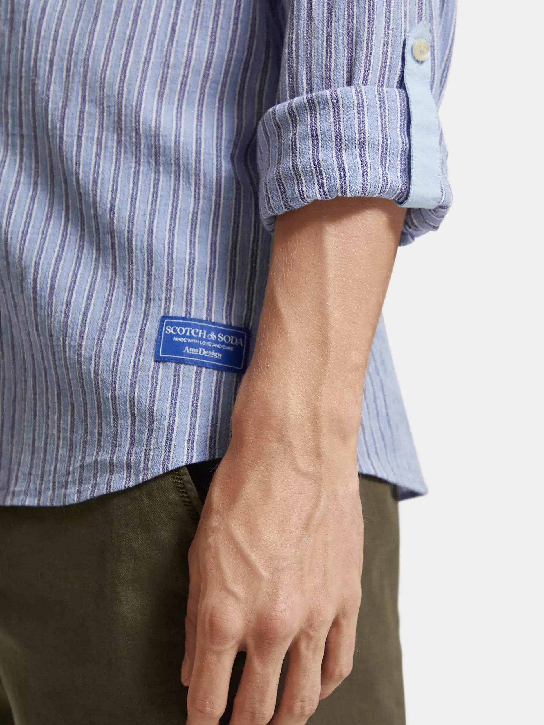 Regular-fit crinkle stripe shirt - Scotch & Soda AU