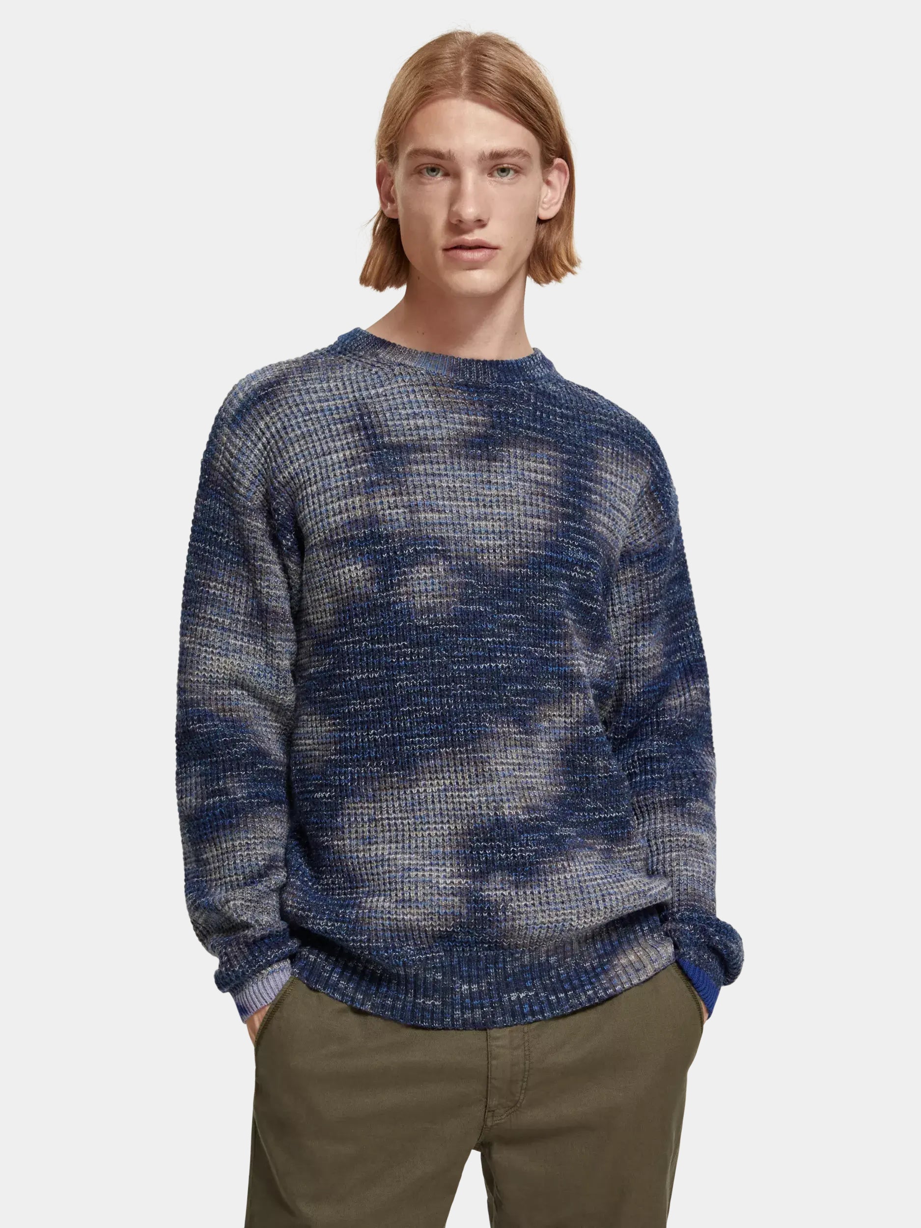 Waffle-knitted melange pullover - Scotch & Soda AU