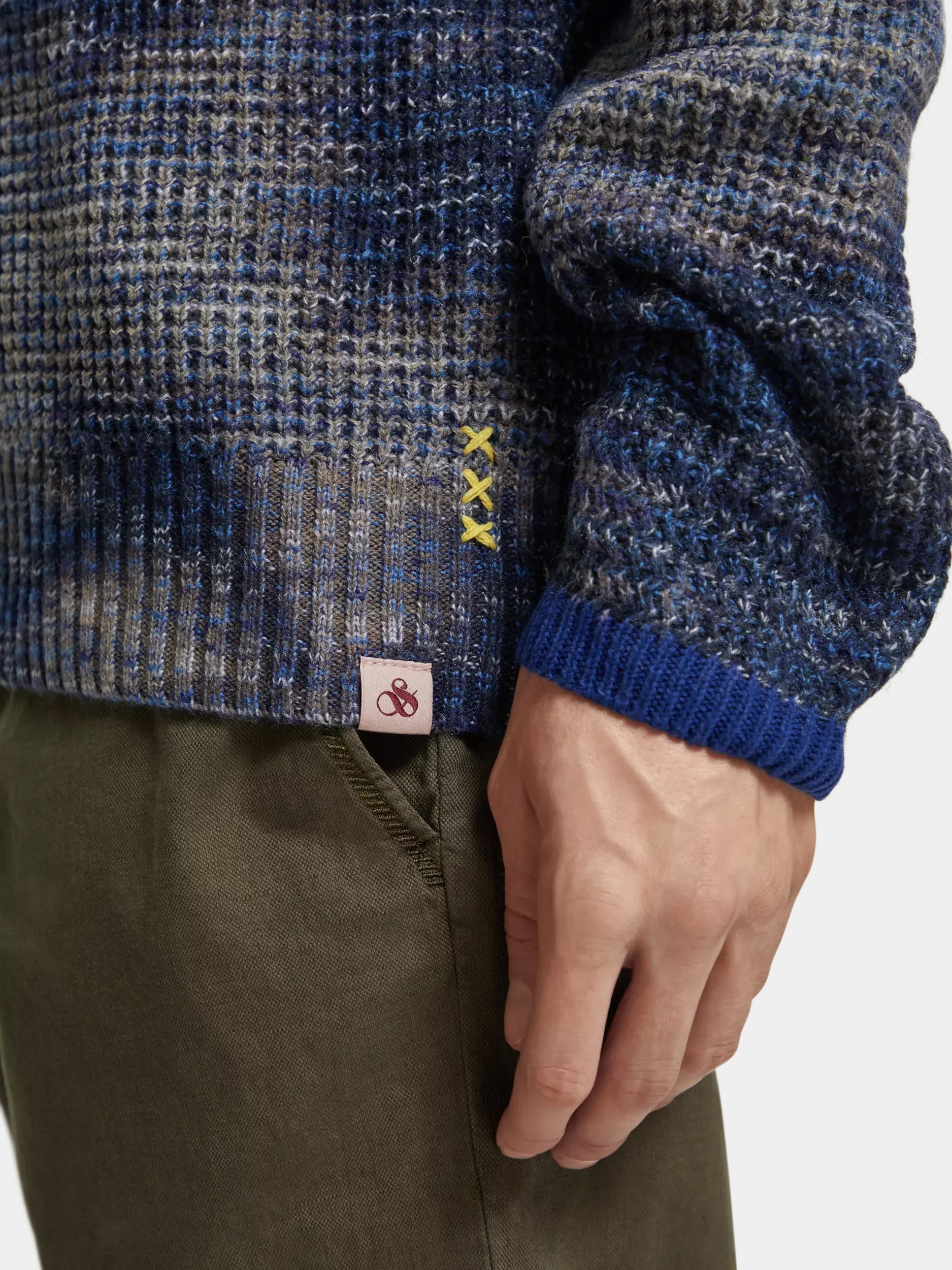 Waffle-knitted melange pullover - Scotch & Soda AU