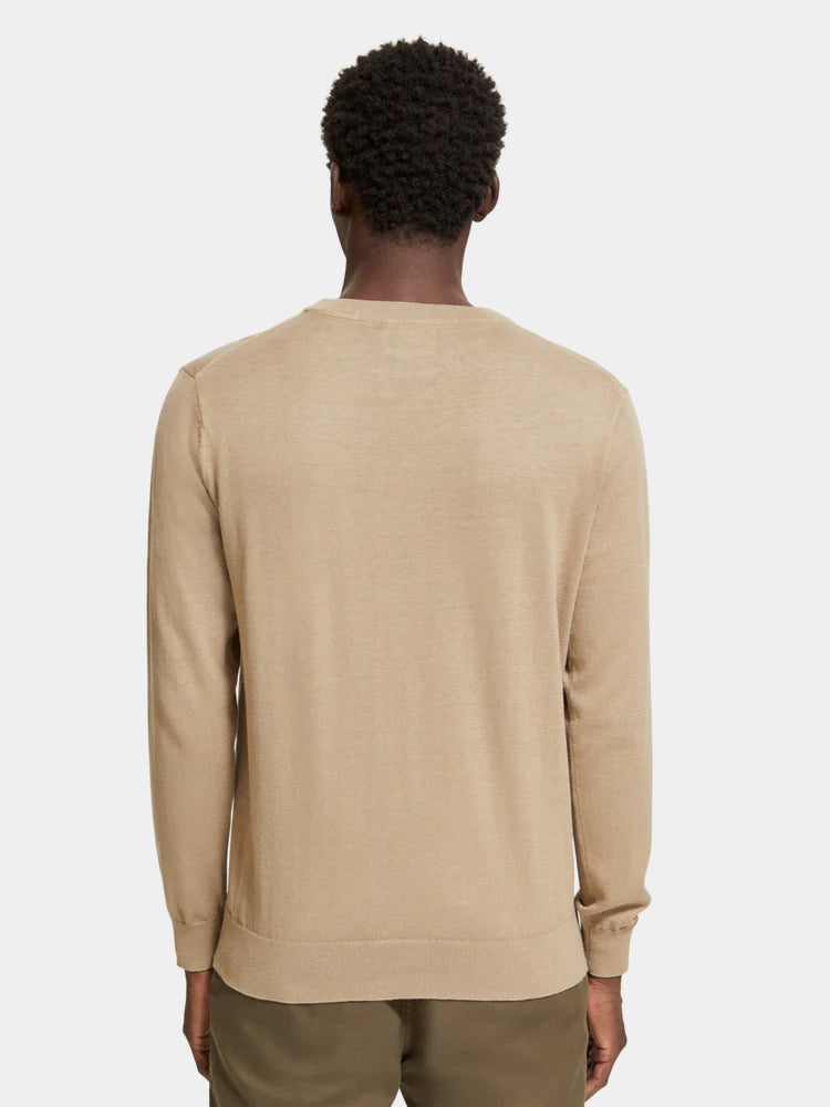 Linen blend crewneck pullover - Scotch & Soda AU