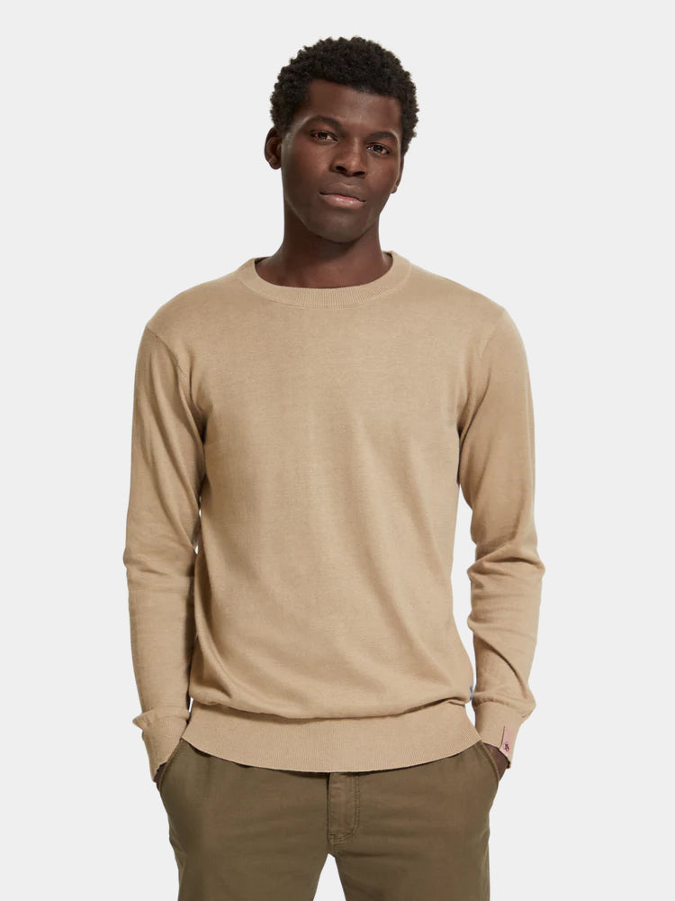 Linen blend crewneck pullover - Scotch & Soda AU