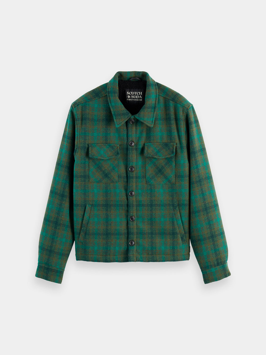 Teddy-lined check overshirt - Scotch & Soda AU