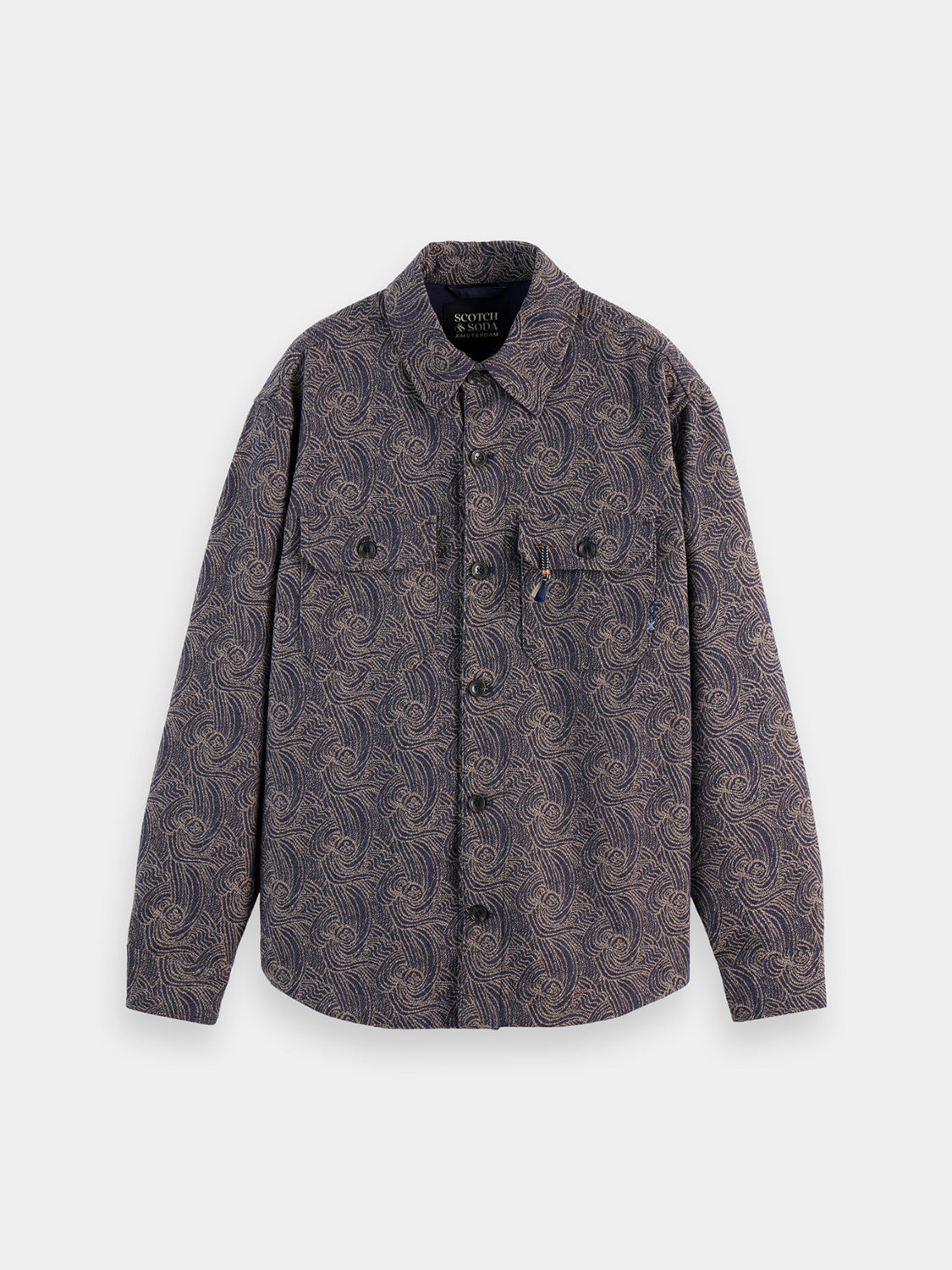 Jacquard wool blend overshirt - Scotch & Soda AU